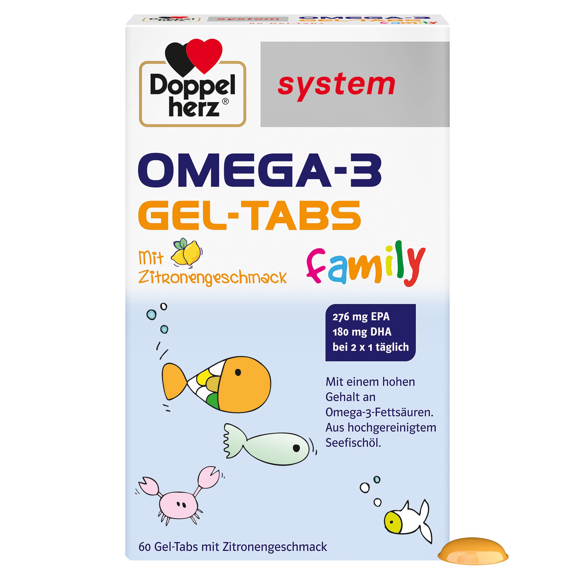 Doppelherz system OMEGA-3 family, 60 pcs Tablet