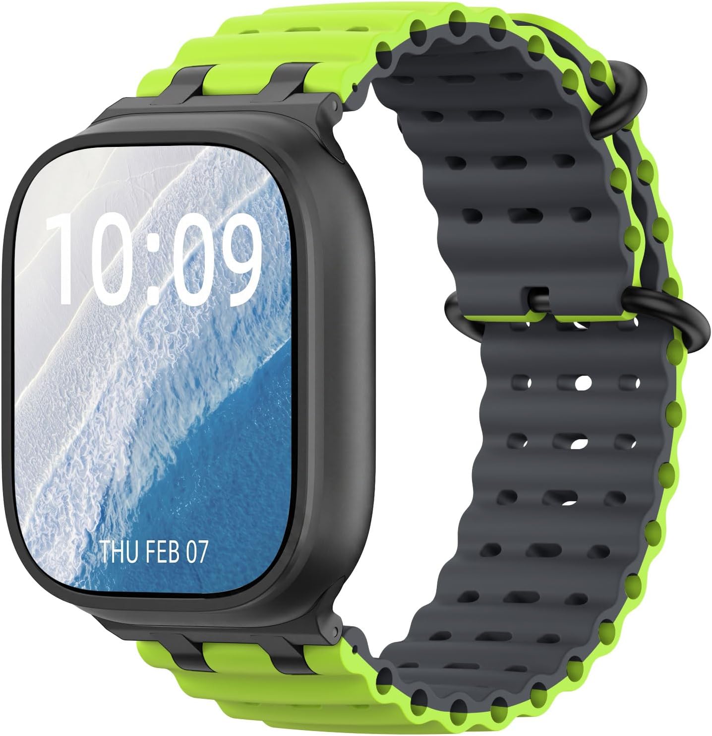 Upgraded Ocean Watch Band Compatible with Apple Watch 42/44/45/46/49mm | For iWatch Ultra 3/2/1,S11/10 9/8/7/6/5/4,SE3/2/1, for Men and Women, Metal Connector, Breathable, Sport Strap, Bicolor