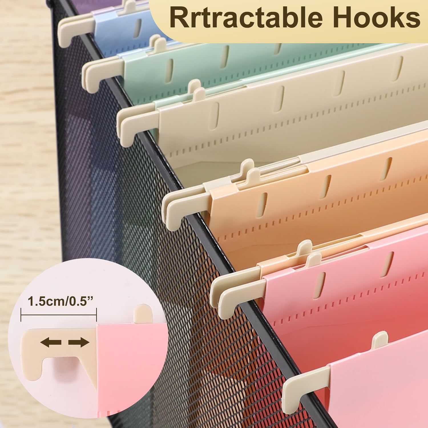 Extra Capacity Plastic Hanging File Folders Letter Size,12 Pack 2 Inch Capacity Hanging File folders with Tabs,Heavy Duty for Filing Cabinet,Home and Office File,Pastel Colors - Image 4