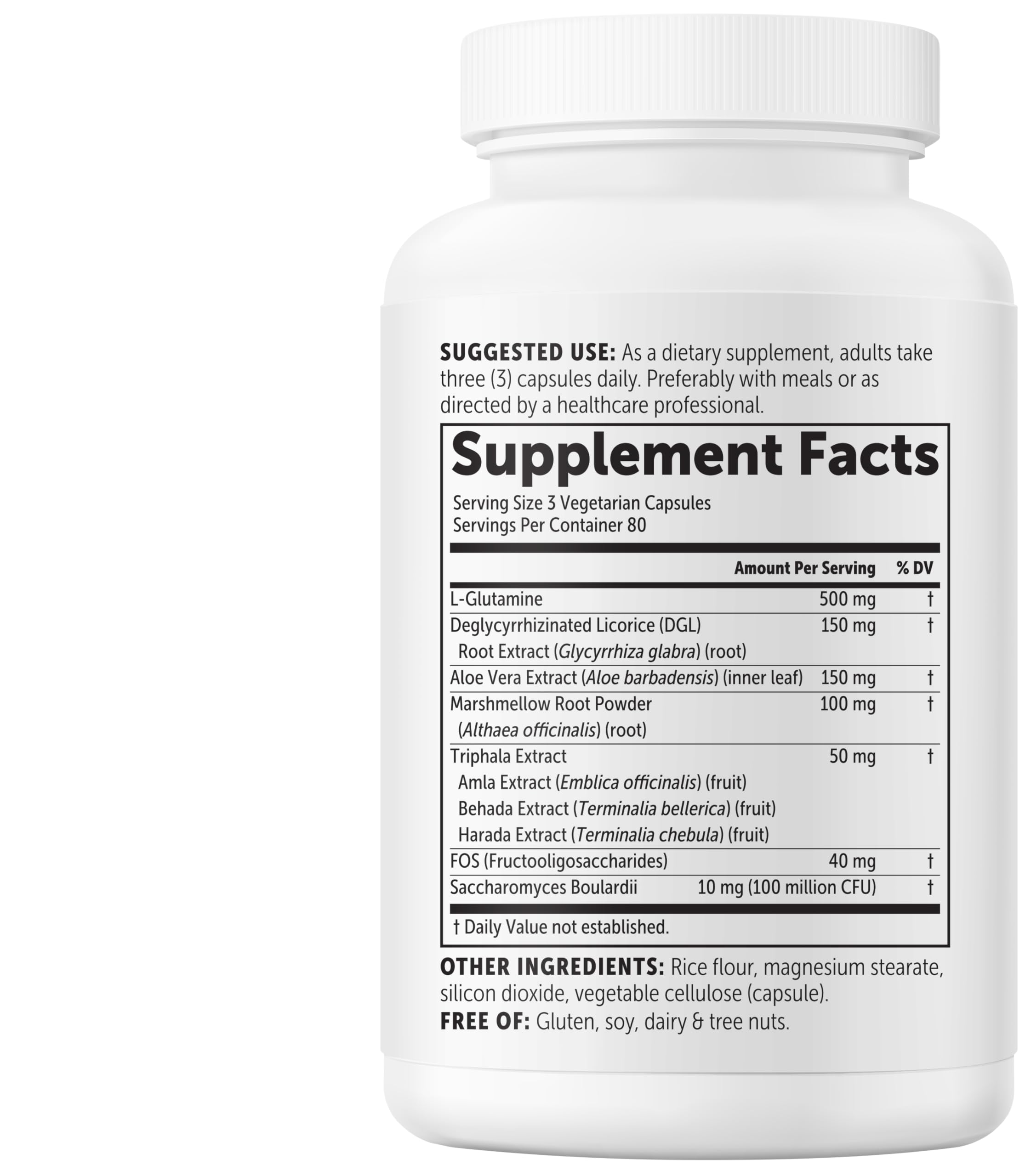 L-Glutamine+ Advanced 1000mg Per Serving, 240 Vegetarian Capsules — Amazon image 7