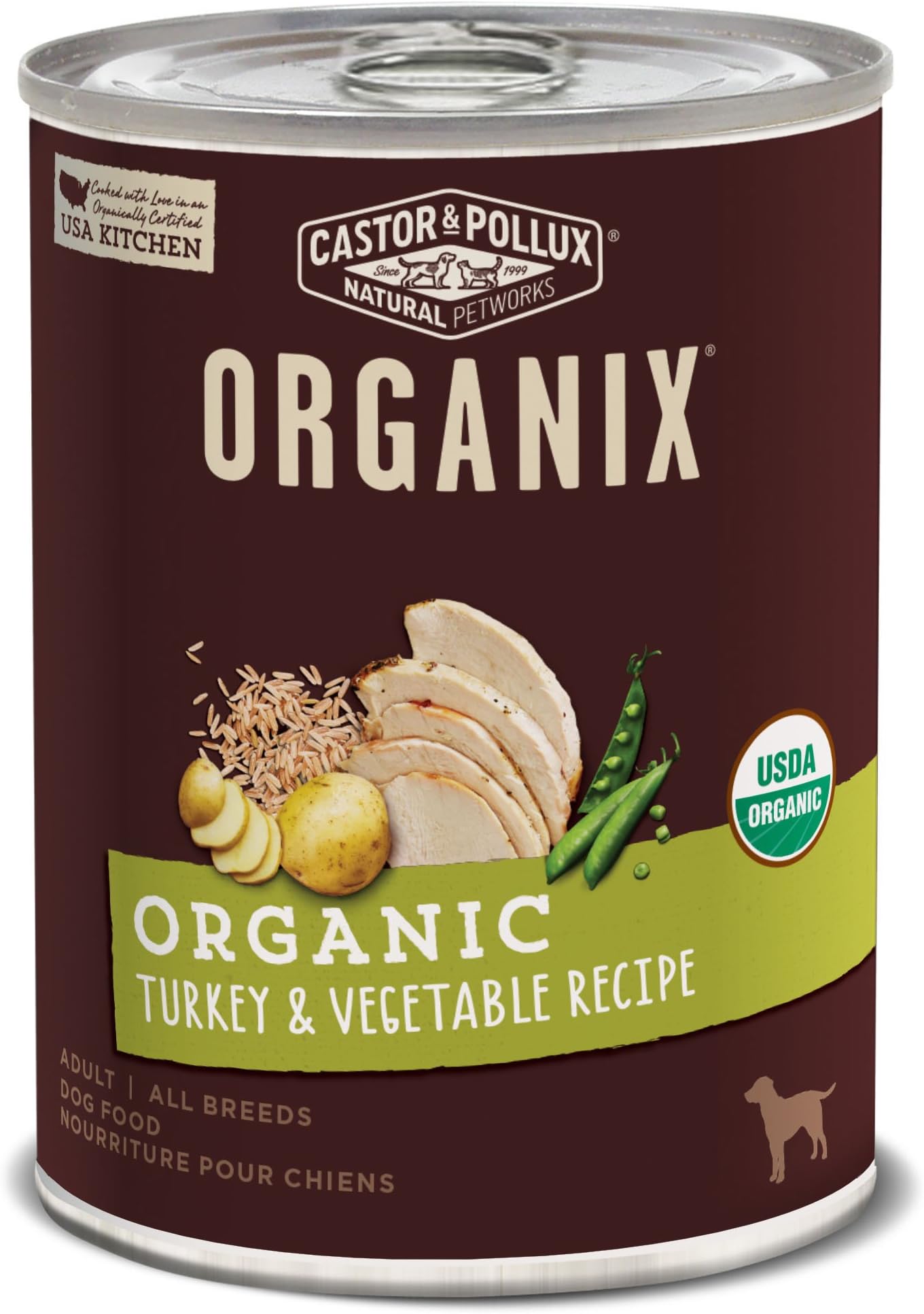 Castor & Pollux Organix Organic Turkey & Vegetable Recipe Wet Dog Food , 12.7 Oz., Case Of 12 Cans