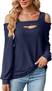 Camiseta de manga larga con cuello en V para mujer, color sólido, corte holgado, informal, invierno, manga larga para mujer, Y2K 2025