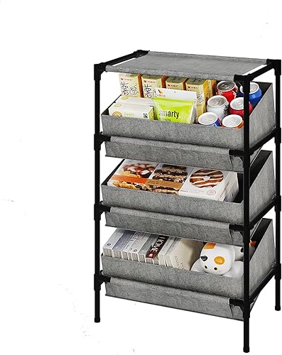 Miniatura 1 de Buzowruil Estantería de almacenamiento de 3 niveles, estante organizador de juguetes para el hogar, oficina, dormitorio, sala de estar, cocina,