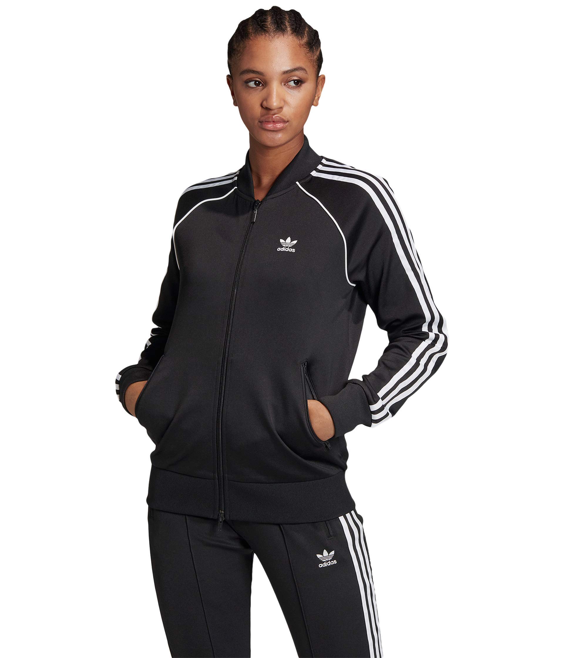 adidas originals Women's Superstar Track Primeblue, Black/White, S-picture-15