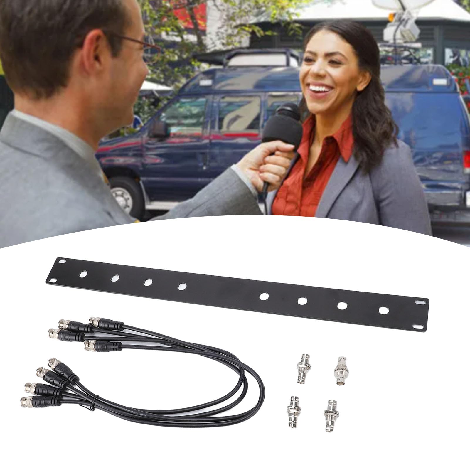Topiky Kit Rack Antenna per Montaggio Anteriore, Pannello 1U con Connettori BNC Femmina Maschio per Sistemi Wireless SLX SLX2 LX4 PGX2