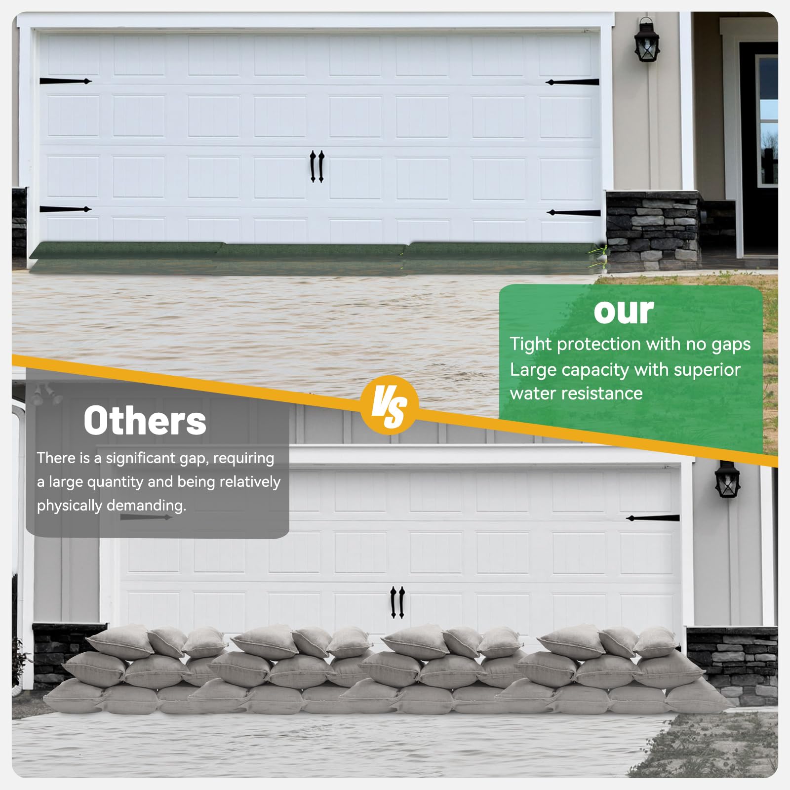 8PCS 6in×6Ft Thickened Canvas Sand Bags for Flooding, Large Capacity, Reusable Sandbag Tubes with Drawstring - Image 4