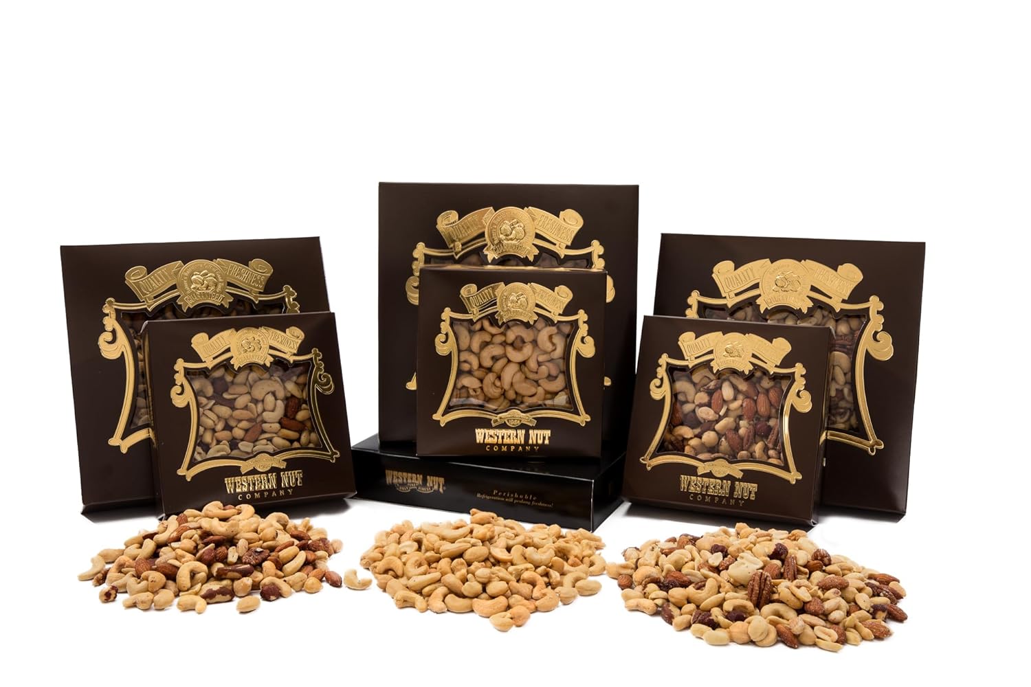 Western Nut Heritage Gift Box, Gift Wrapped Roasted & Salted Delight Mix, 2 lb