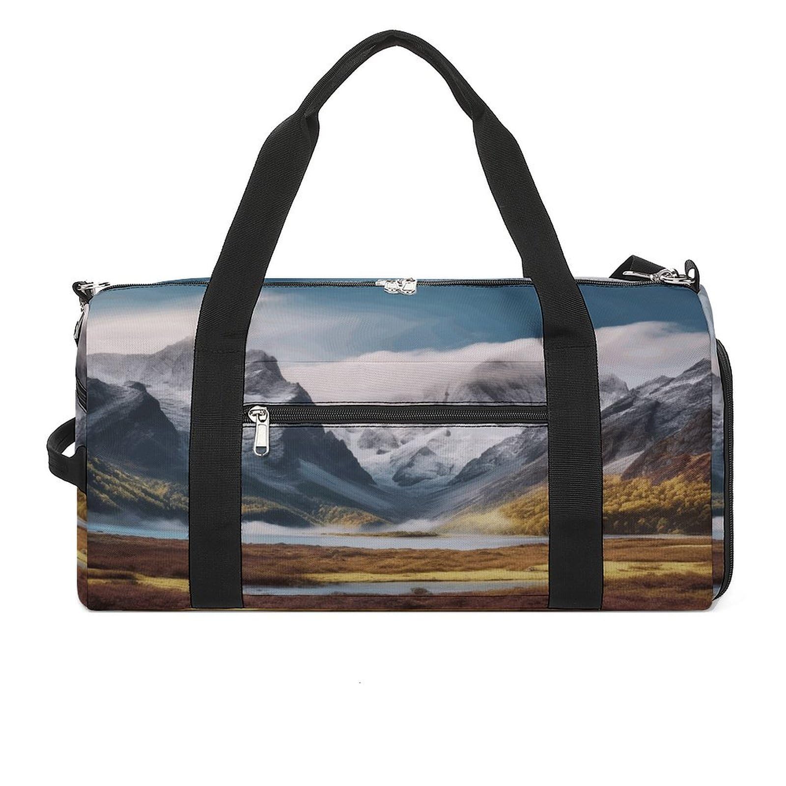 Turnbeutel für Damen und Herren, Reisen, Berglandschaft, Druck, Turnbeutel, wiederverwendbar, Turnbeutel mit Schuhfach, Stil, Einheitsgröße, modern, Stil:, Einheitsgröße, Modern