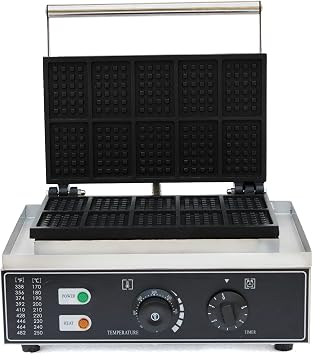 10PCS Waffle Maker,1550W 110V Commercial Electric Nonstick Pancake Maker Machine,Quick Heat-Up,Countertop Stainless Steel Inches Waffle Maker With 2 Separate Control,For Restaurant,Bakeries,Snack Bar