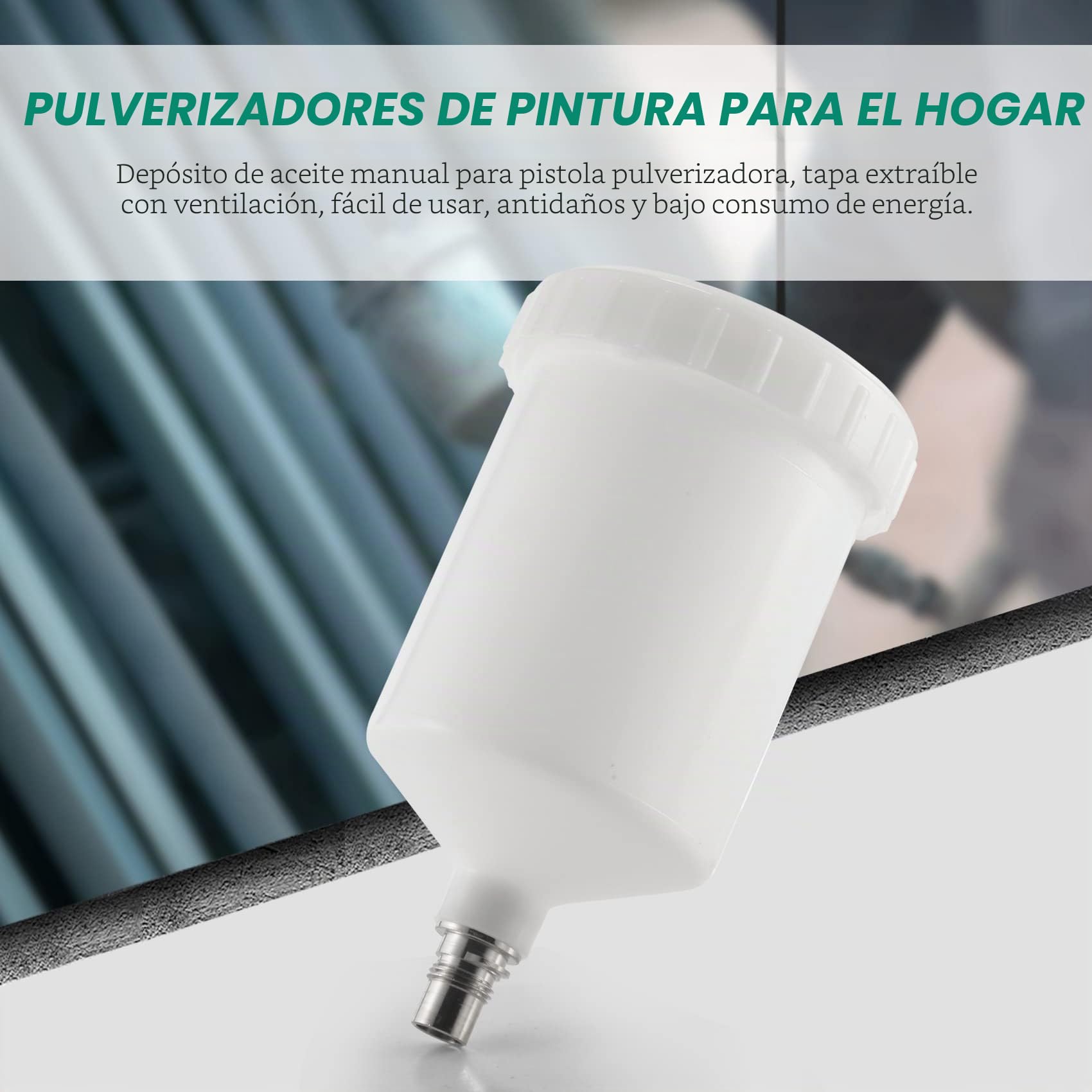 600 ml 18 cm x 10 cm plástico Hvlp Pintura para pulverizador Conector Jet pulverizador