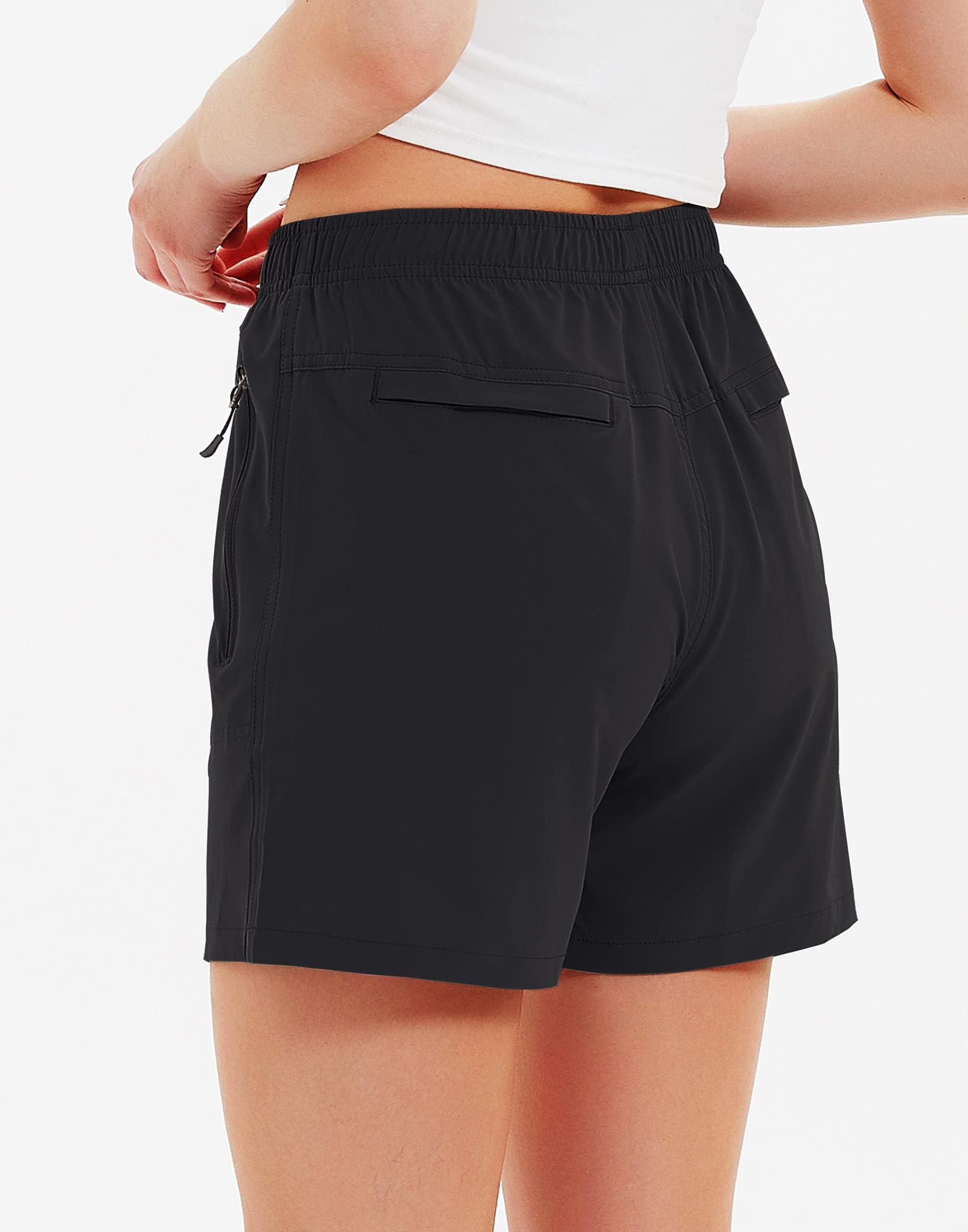 Pantalones Cortos de Senderismo para Mujer, de Secado rápido, Ligeros, atléticos, para Golf, Casuales, de 7 Pulgadas, con Bolsillos con Cremallera