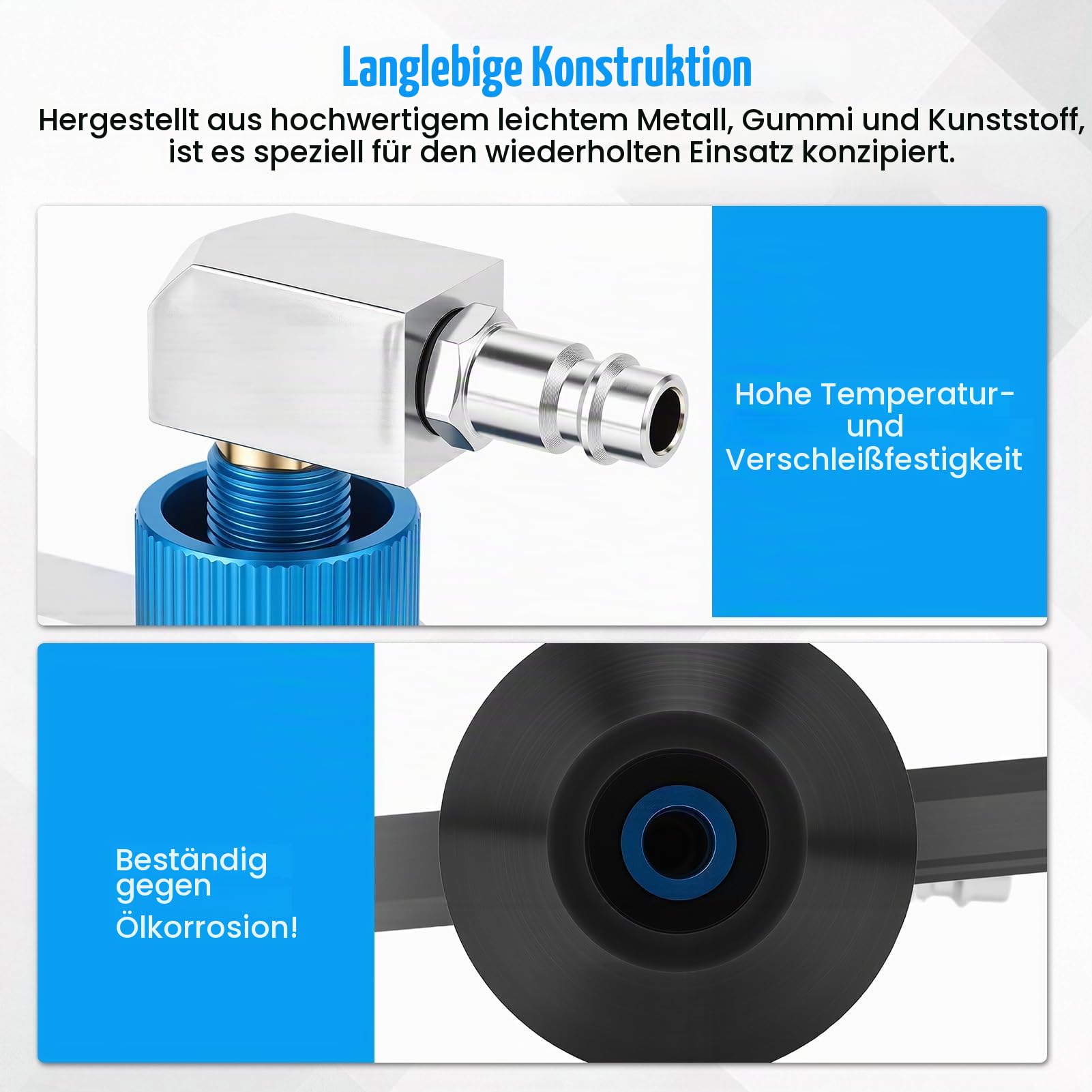 Universeller Bremsenentlüftungsgerät Adapter, 22-58mm Verstellbarer Bremsflüssigkeitsbehälter Adapter mit 4 Schnellkupplungen, Dichtungsring Anti-Leckage, für Meisten Fahrzeuge