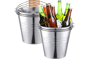 6 Pcs Large 2 Gallon Metal Bucket For Beer Parties