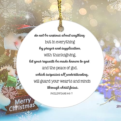 Adorno de cerámica de recuerdo Do Not Be Anxious About Anyth para árbol de Navidad, accesorios colgantes divertidos para decoración del hogar, 3.0 in