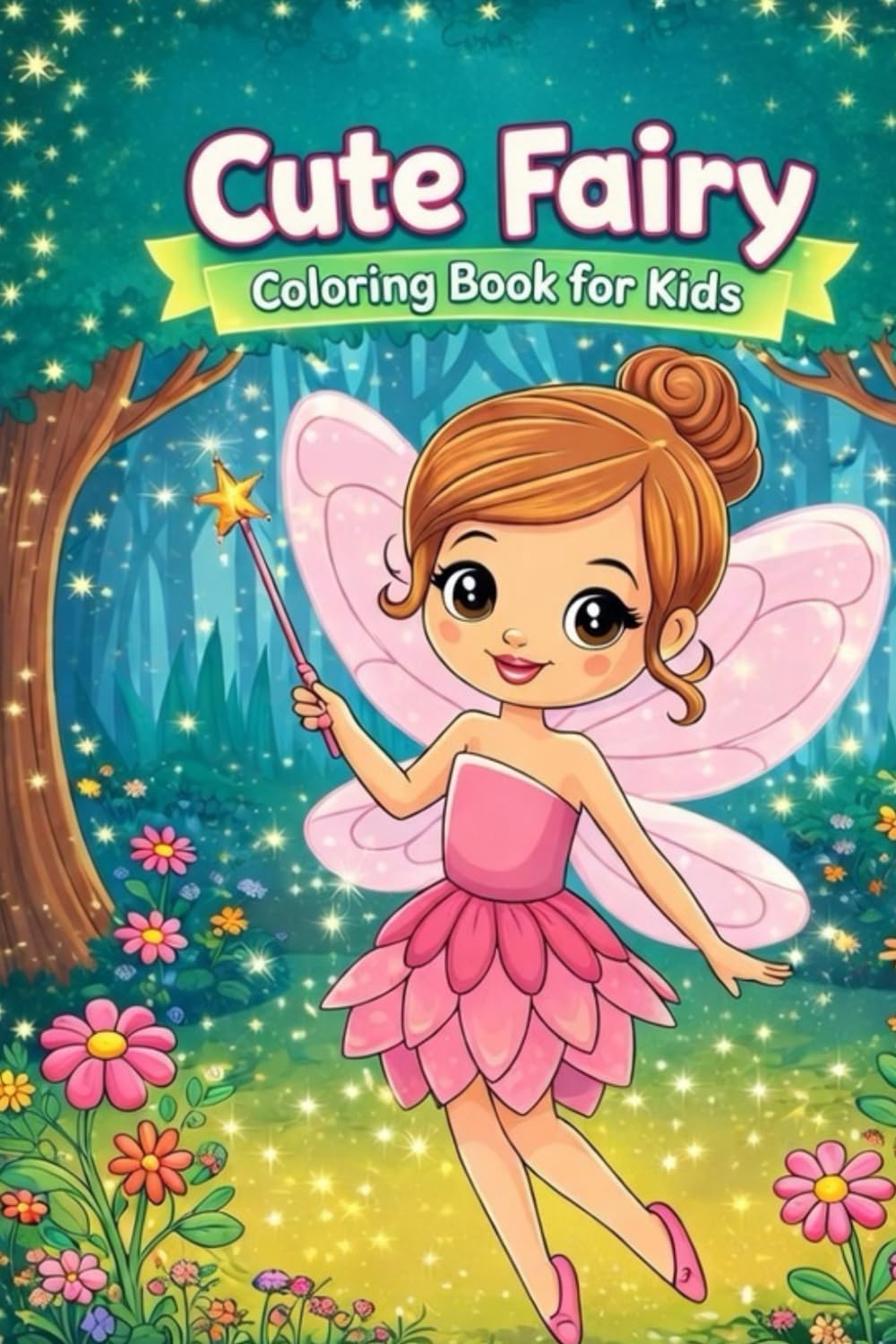 Cute Fairy Coloring Book for Kids: A Magical Coloring Adventure with Cute Fairies, Enchanted Houses, and Whimsical Fantasy Scenes for Kids Ages 4–8 (Coloring Pages)