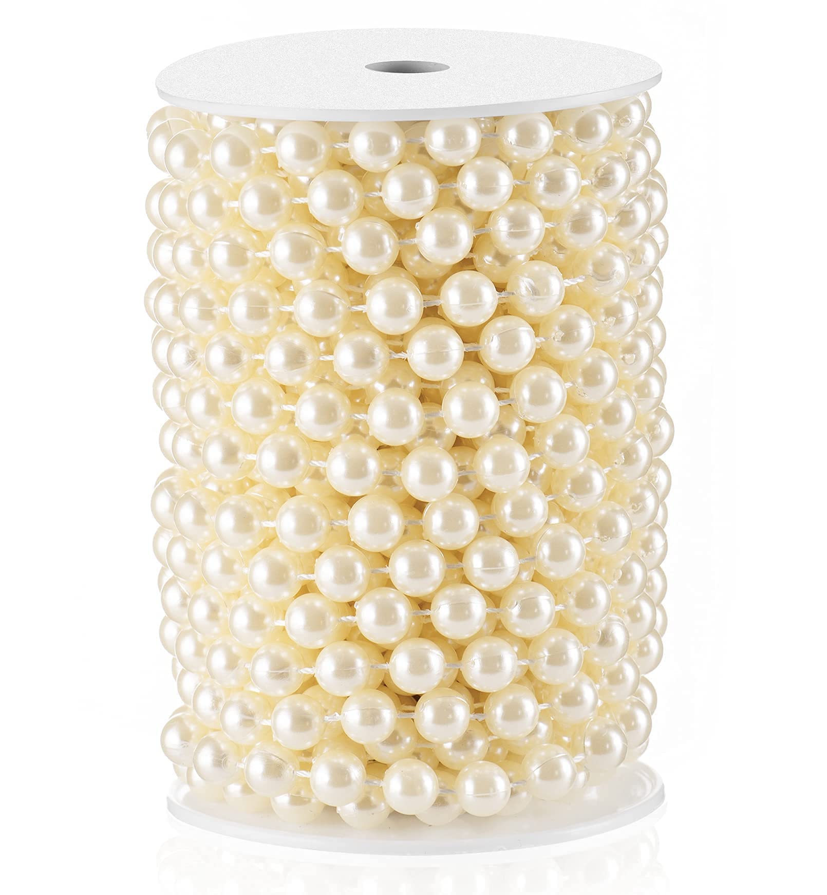 XINTAIPearl Garland Wedding Party Decoration, Artificial Crafts Pearl String DIY Decoration (Ivory, 10mm x 10m)