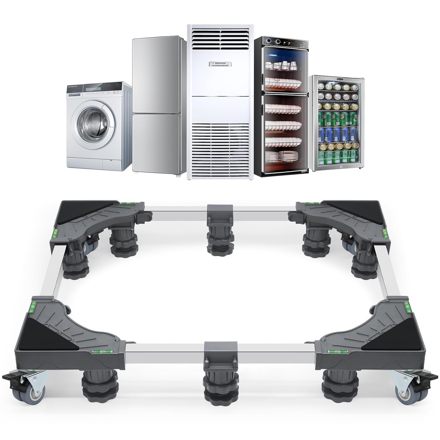 WBD WEIBIDA Upgraded Full-size Washing Machine Base Stand with 4 Locking Wheels & 10 Strong Feet, 24-31" Fridge Stand Adju... - Review, Price and Buying Guide