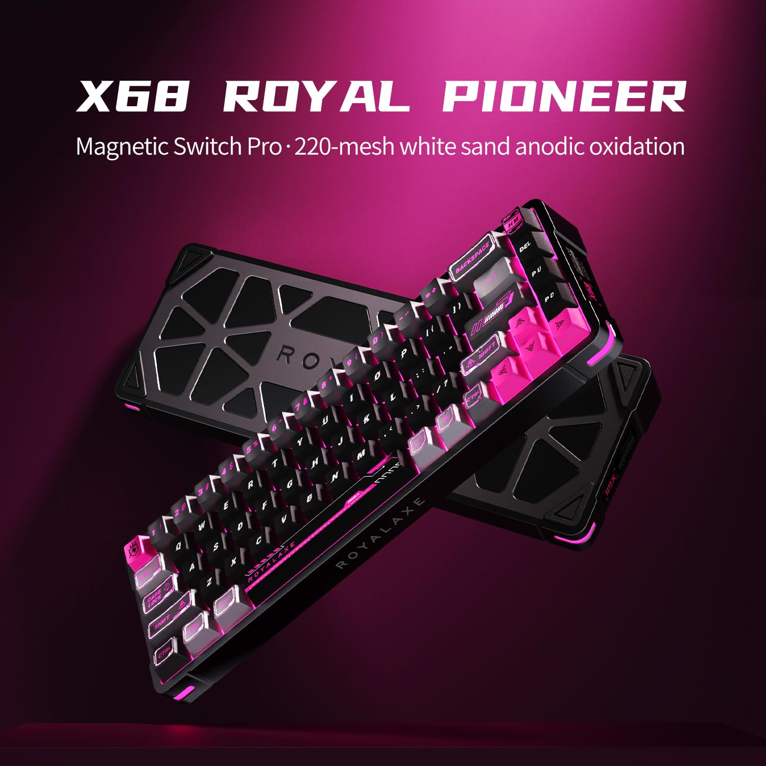 Amazon.com: ROYALAXE 68% Wired RGB Hall Effect Keyboard, Pink