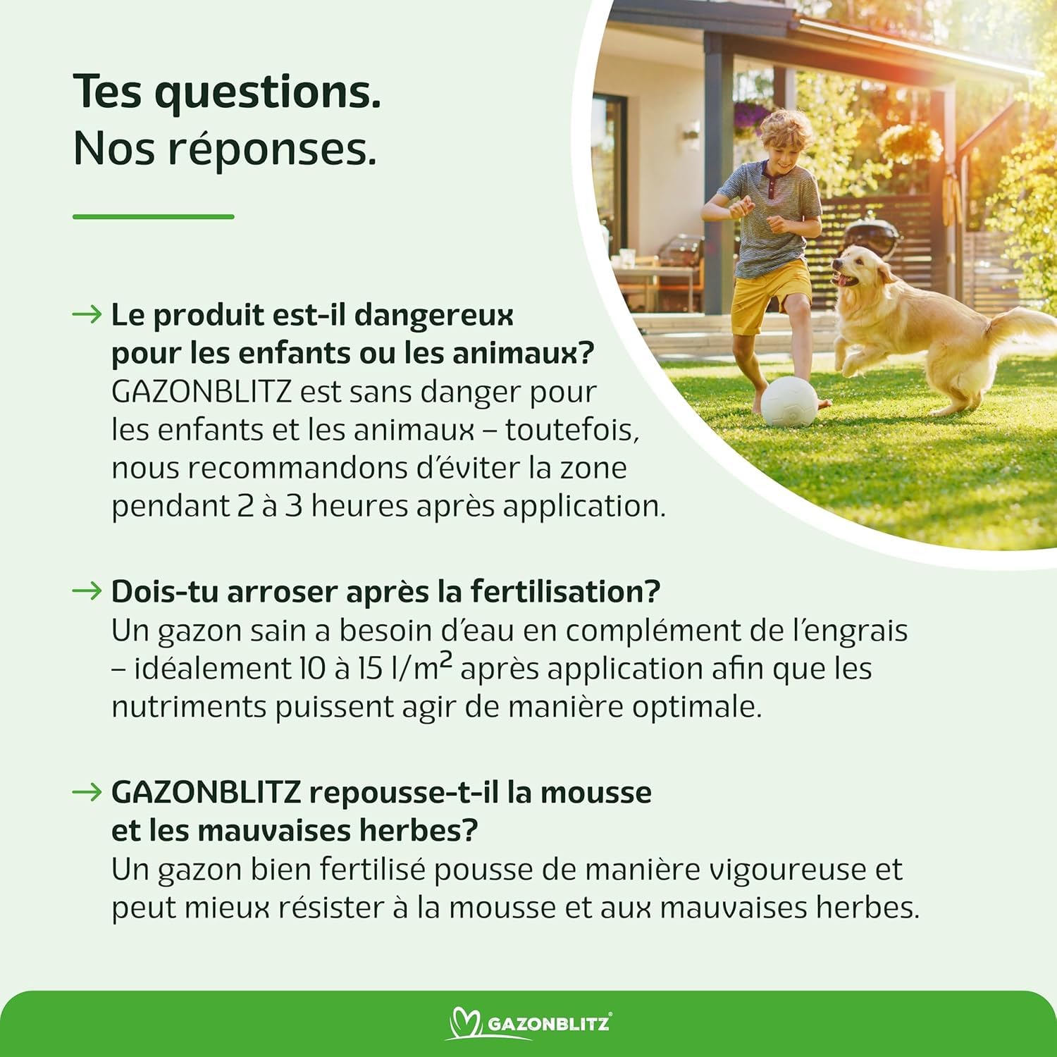 GAZONBLITZ Engrais liquide de printemps 5 L pour gazon dense vert intense avec vaporisateur tuyau d'arrosage