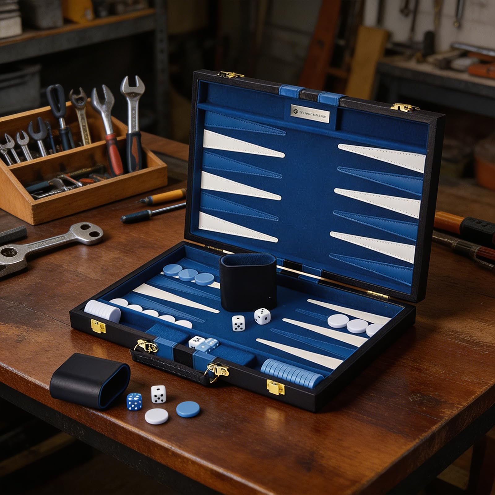 FOLODA Rolls Up - Tabla de backgammon plegable, color verde