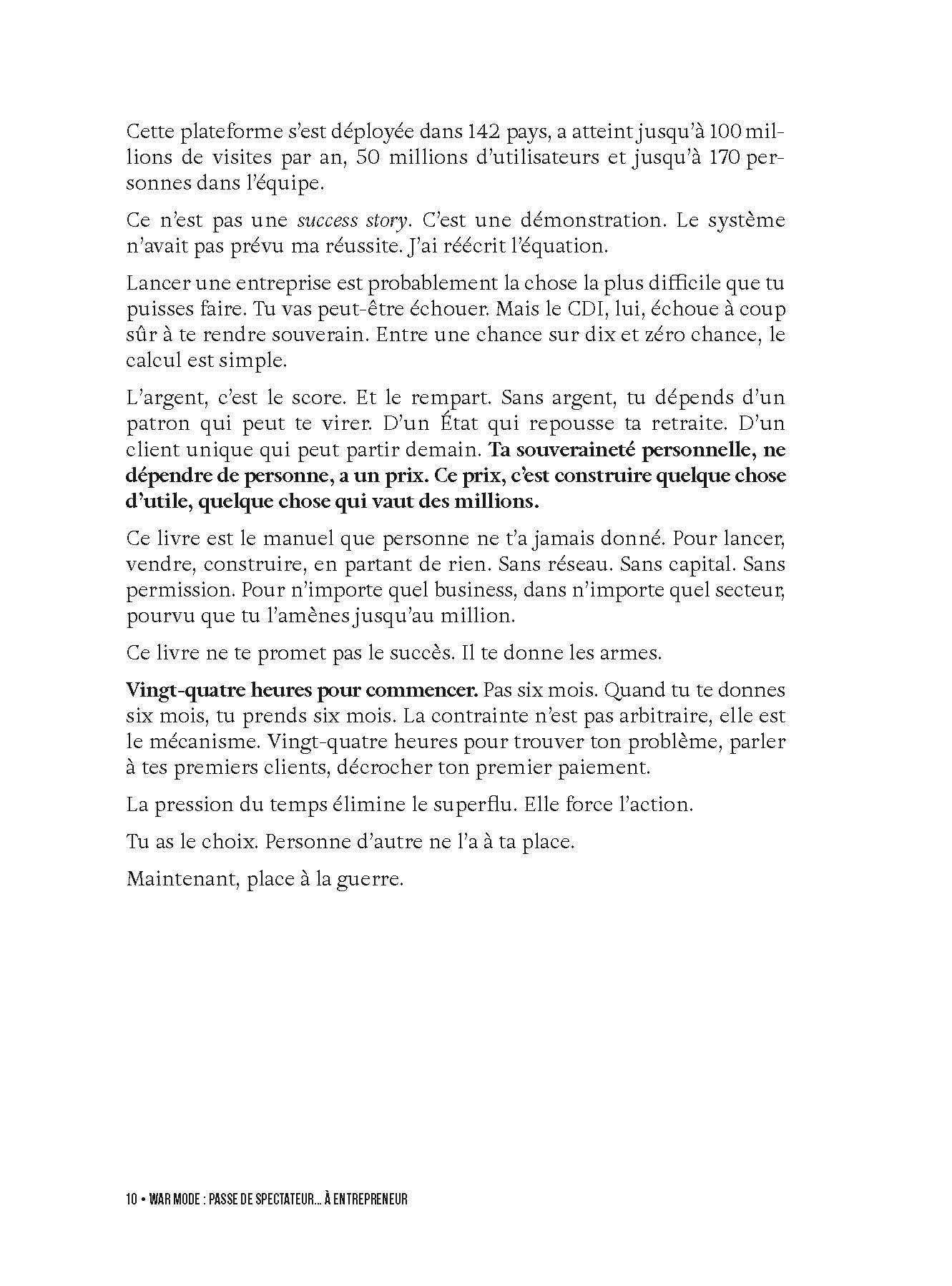 WAR MODE : passe de spectateur... à entrepreneur: 24 h pour te lancer. Vends. Construis. Fais ton million