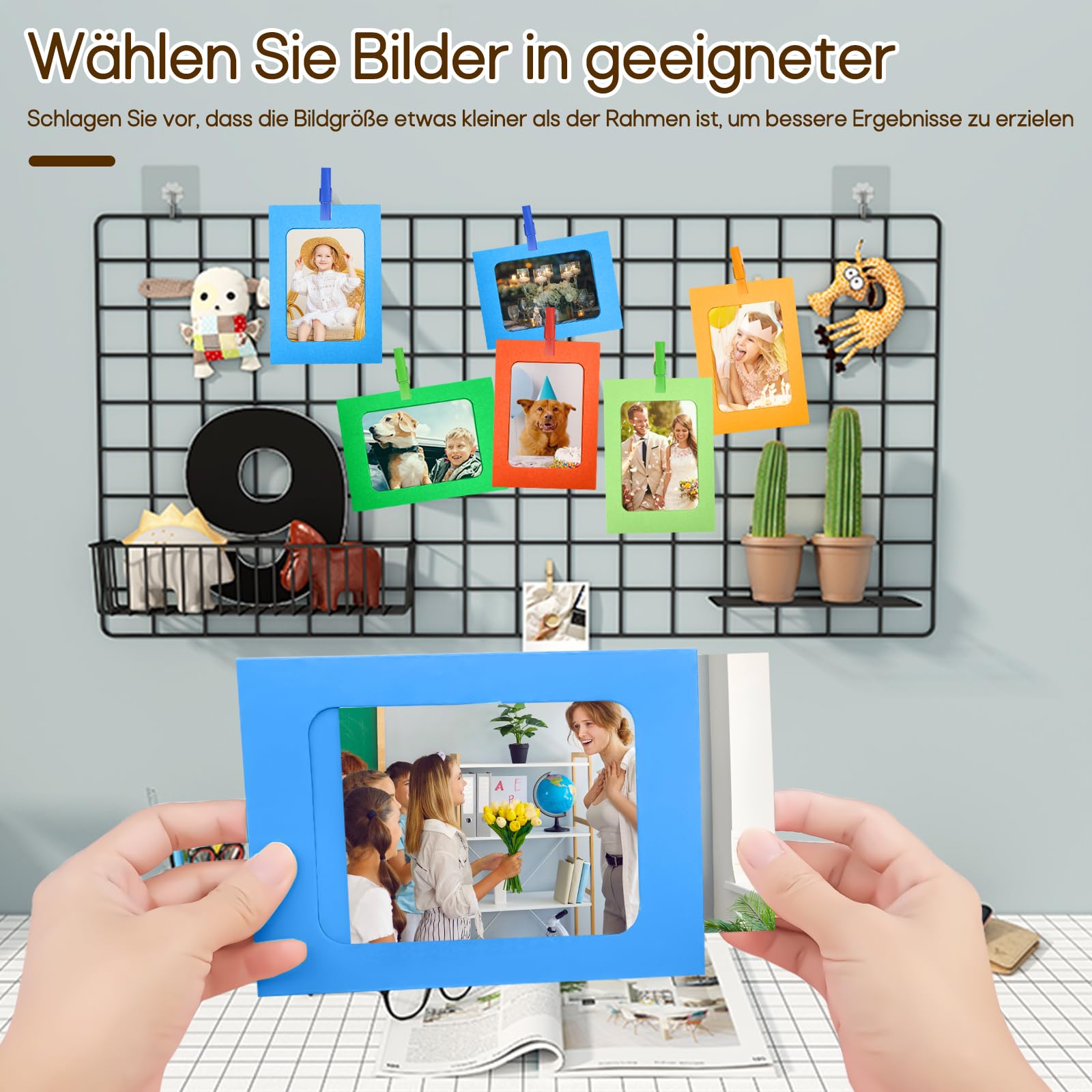 40 Pièces Guirlande Photo 10x15 Cm, DIY Blanc Cadre Photo Carton, Kraft