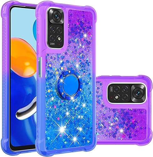 Miniatura 8 de Funda para teléfono Xiaomi Redmi Note 11S, funda para Redmi Note 11 4G, brillante efecto arena movediza TPU parachoques con cuatro esquinas cubierta
