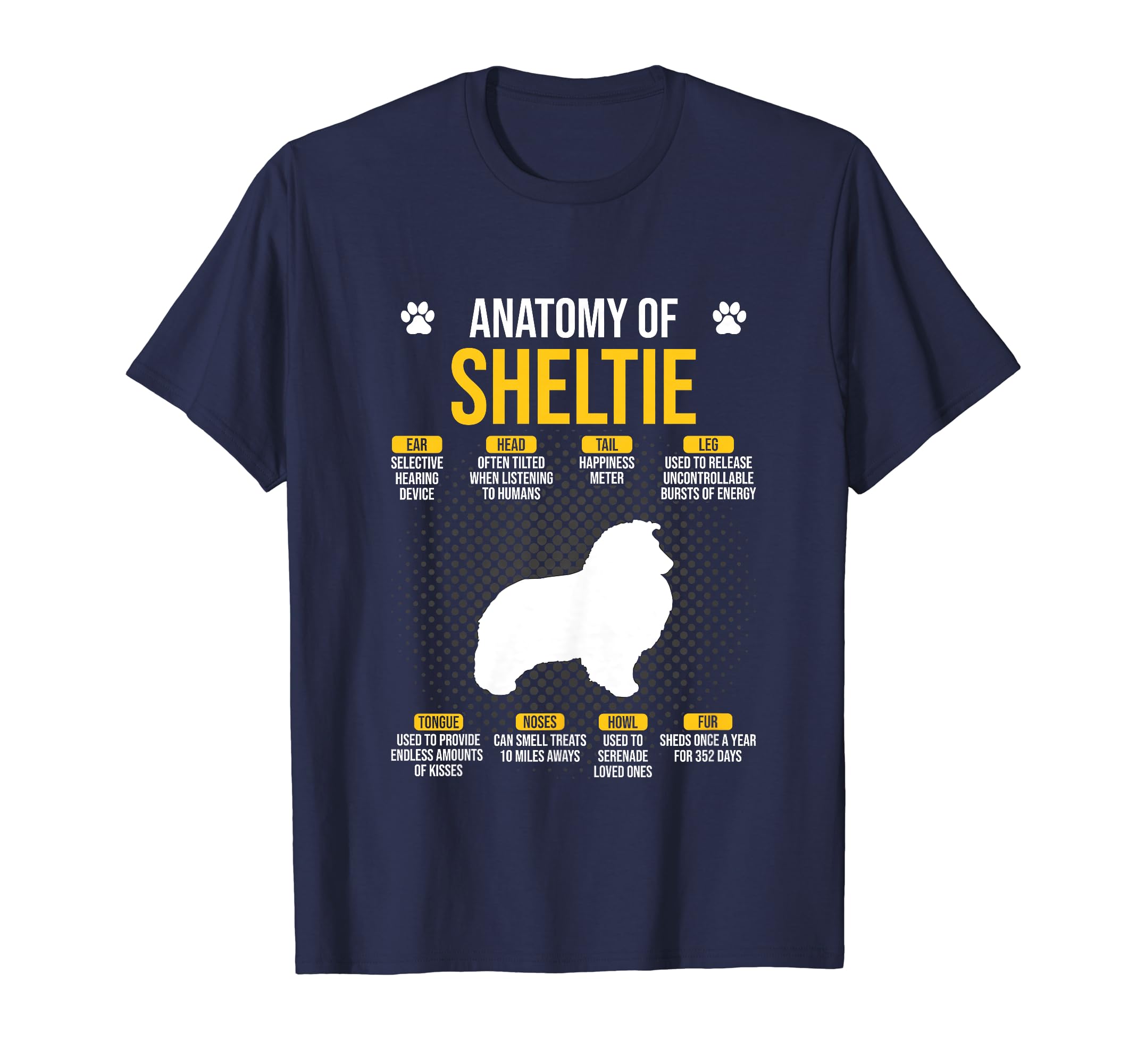 Anatomy Of Sheltie Dog Lover T-Shirt