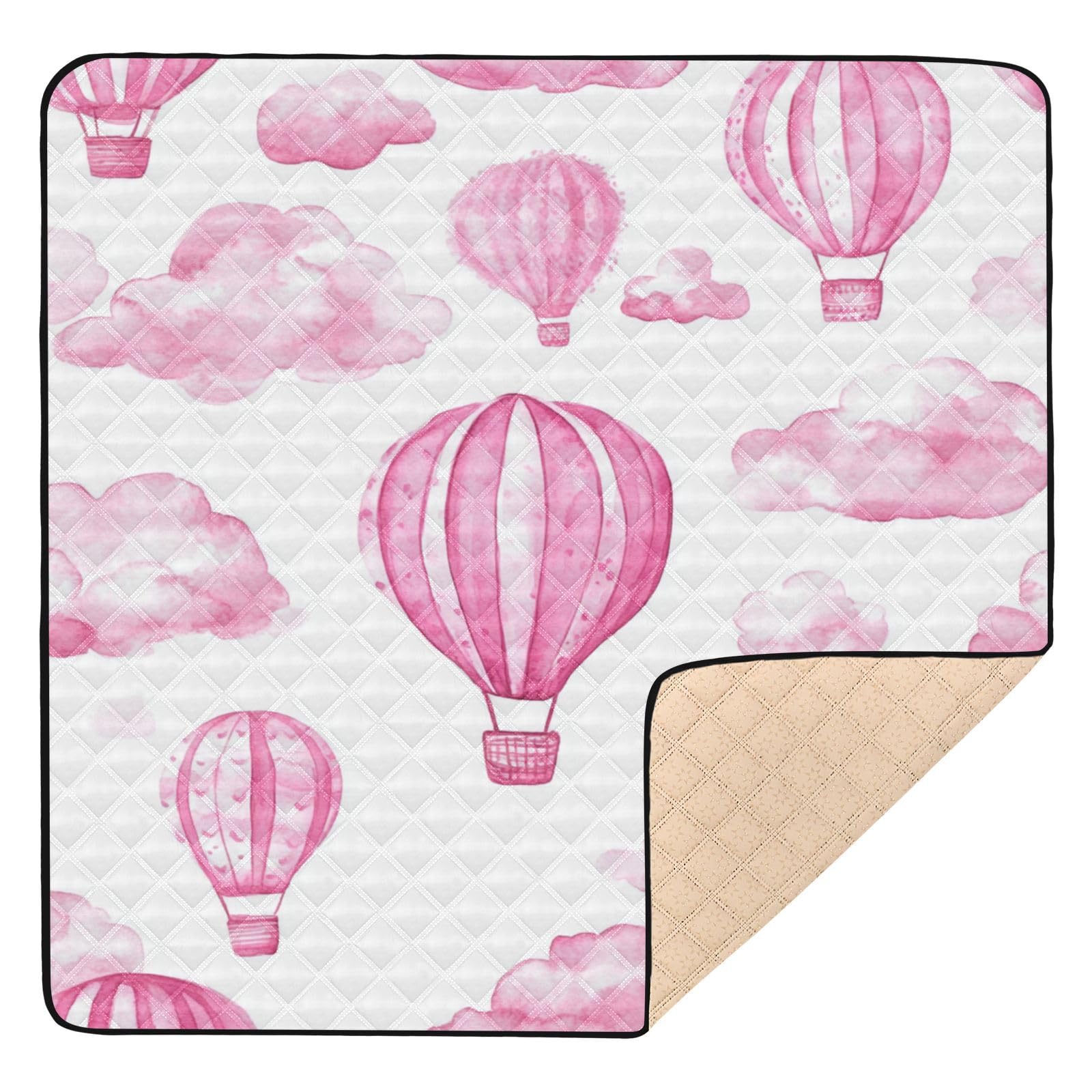 Kigai Hot Air Balloons Baby Play Mat for Floor and Playpen 50x50 inch Non-Slip Baby Activity Playmat Waterproof Foldable Crawling Mat for Infants Toddlers