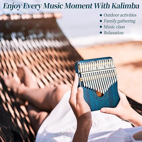 Miniatura 4 de Kalimba - Piano de pulgar de 17 teclas (azul)