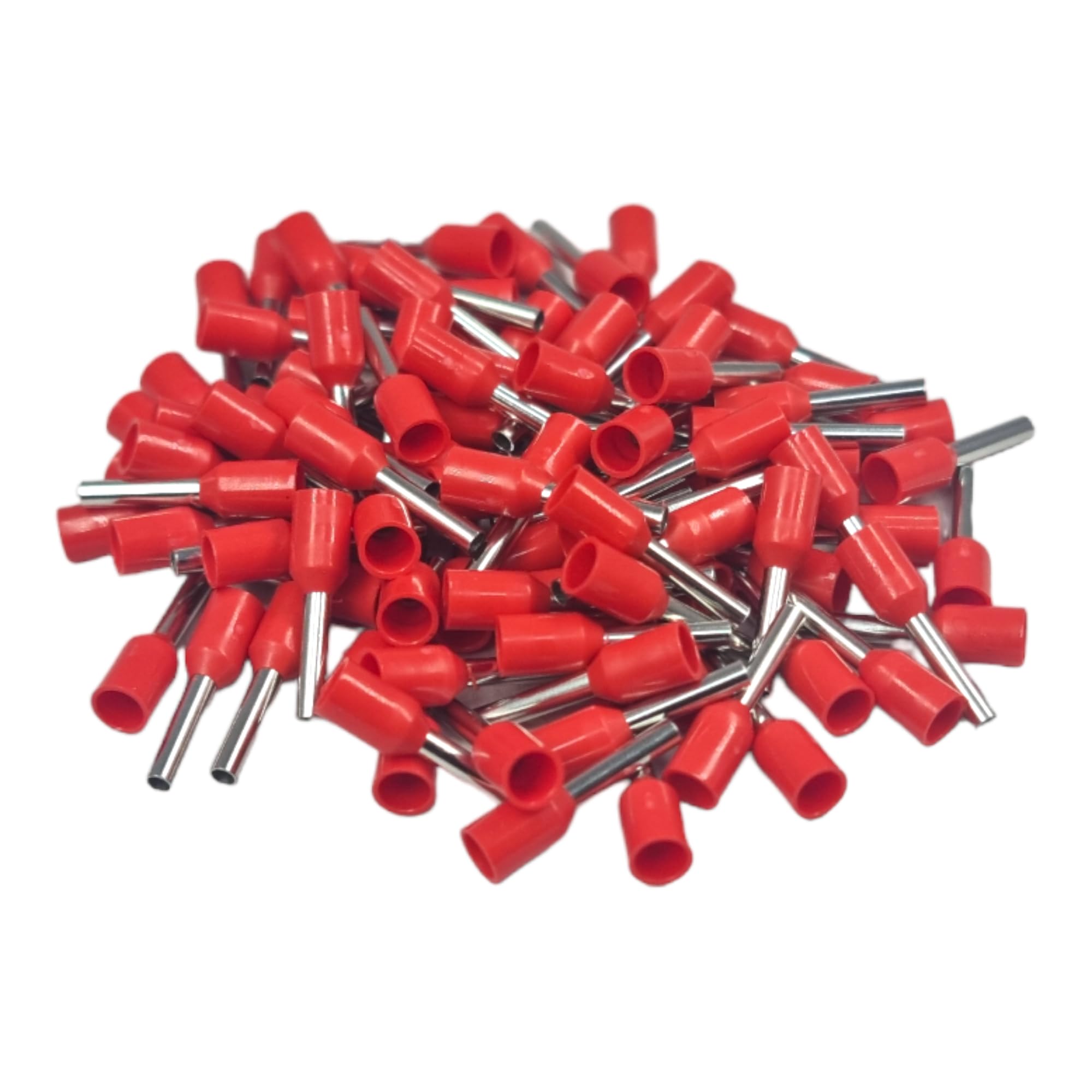 Red 100 Pcs Single Entry Cord End Cable Terminals Insulated Wiring Bootlace Ferrules 0.25Mm² - 35Mm² ( - 1.0Mm²)
