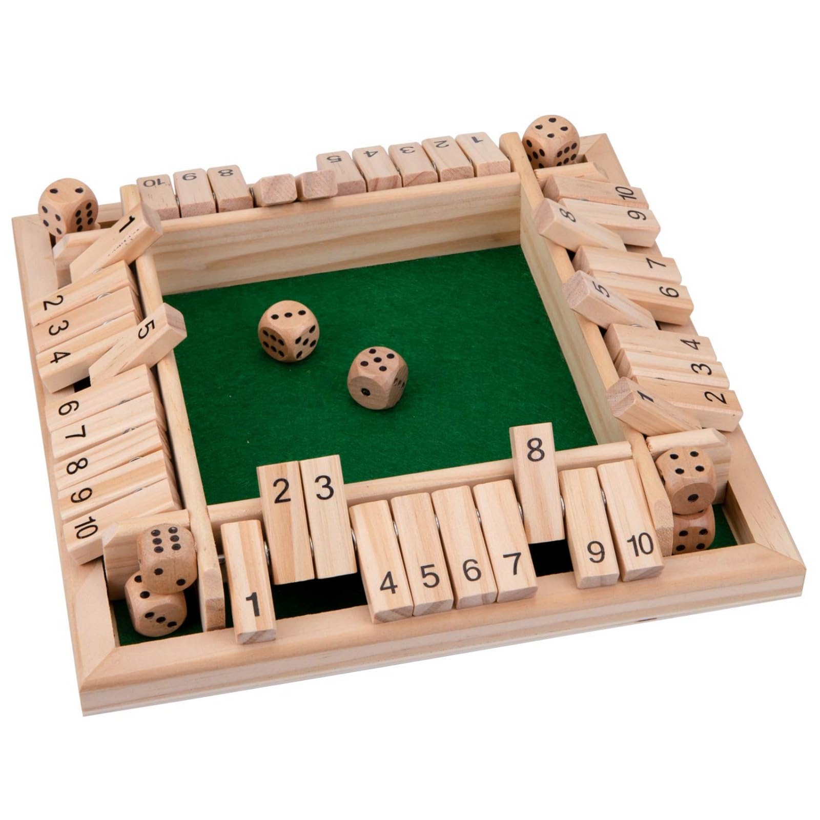 Jeu Dés 2-4 Joueurs Jeu Shut The Box En Bois - 2 à 4 Joueurs, Avec 10