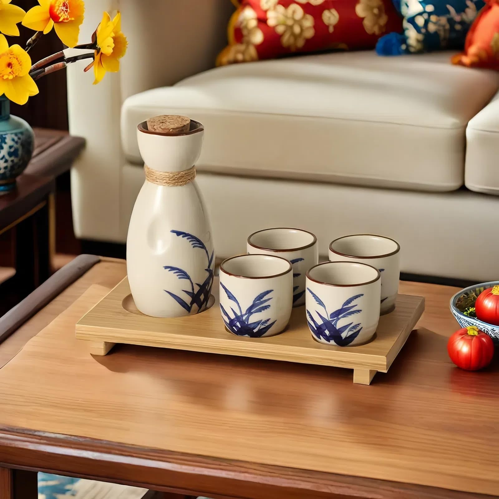 Buy Mocerakai Ceramic Sake Set 5pcs Japanese Traditional Sake Set