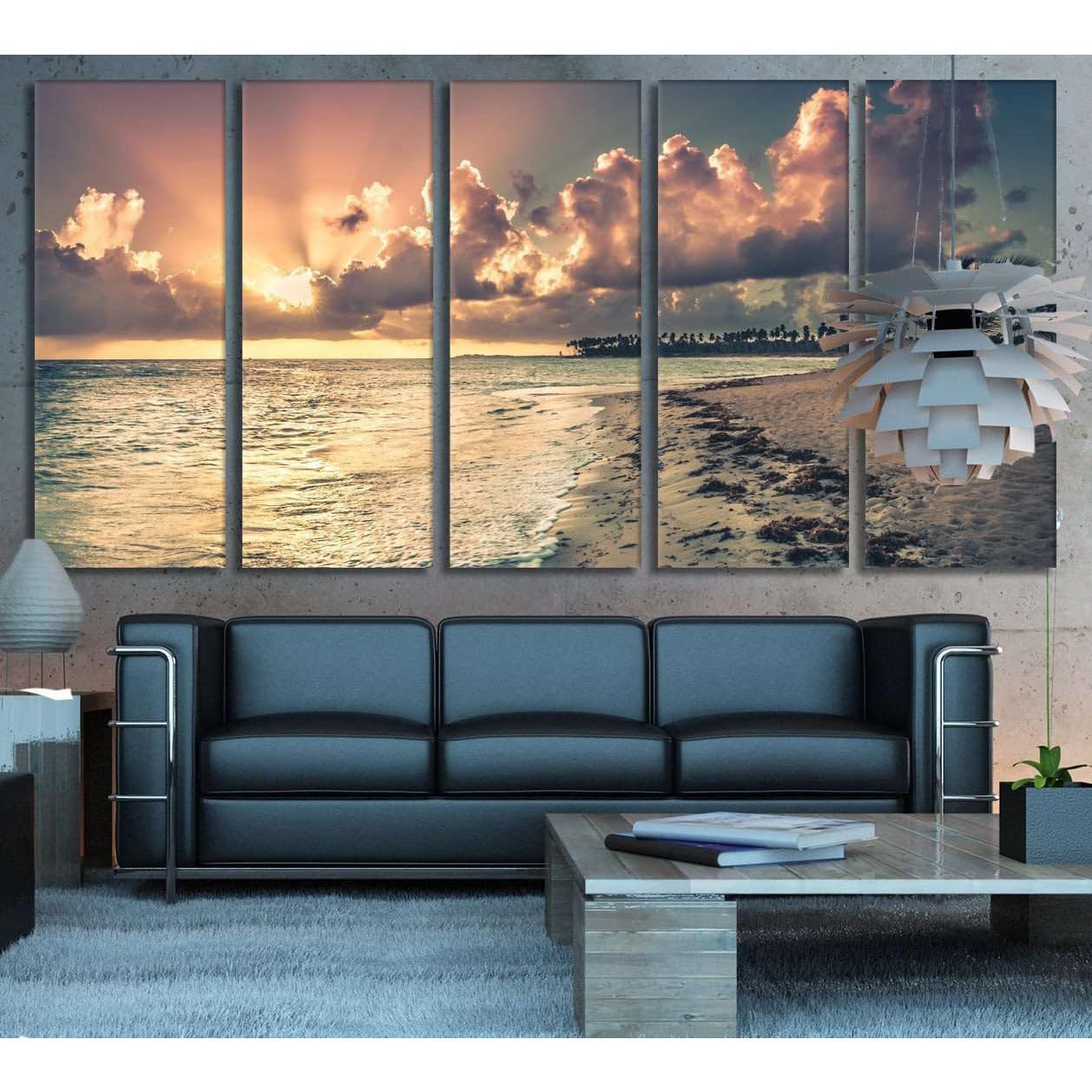 Lienzo decorativo de playa grande formato panorámico 5 paneles premium №743 4