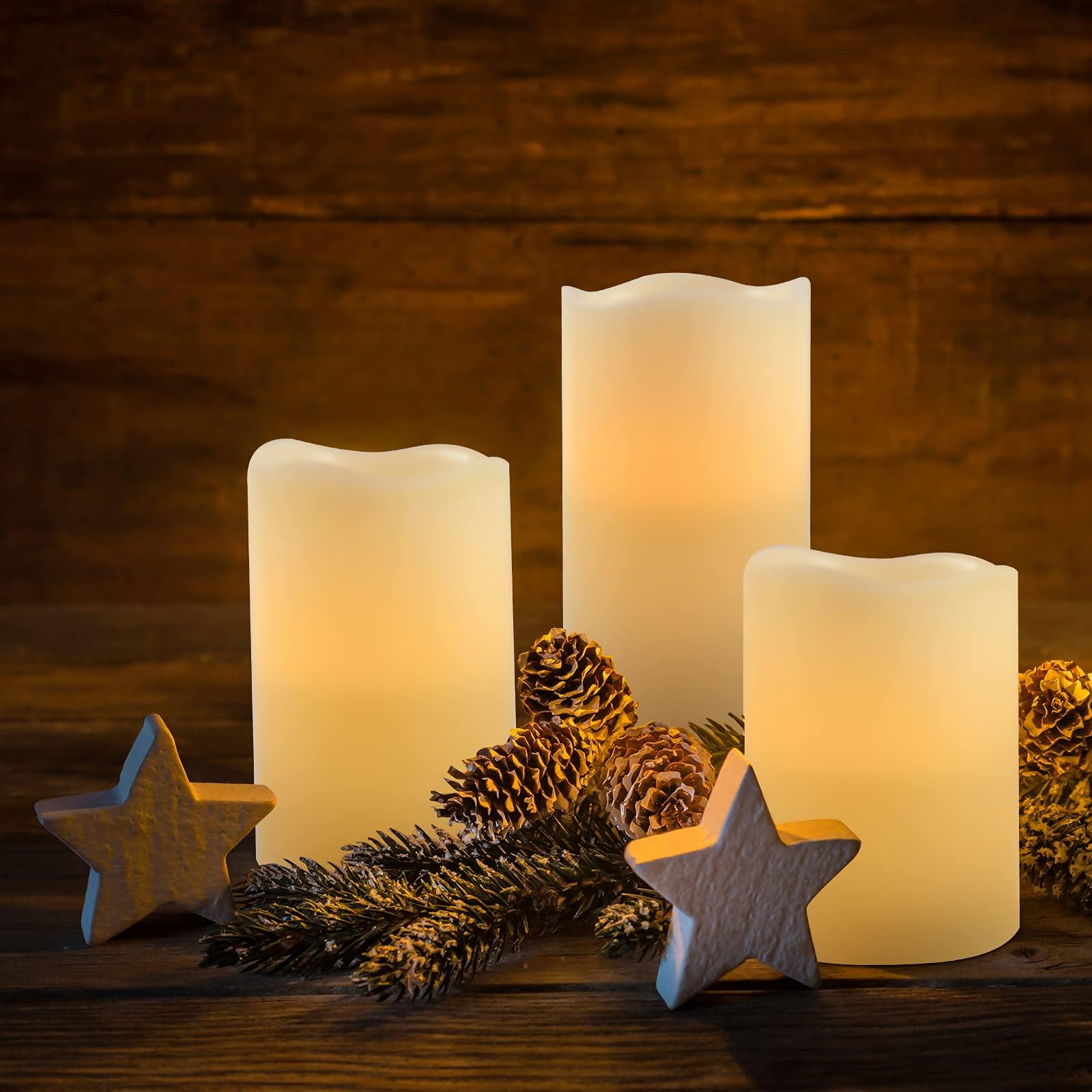 VETOUR Led Candles Flameless Candles, 4"/5"/6" Set of 3 Flameless