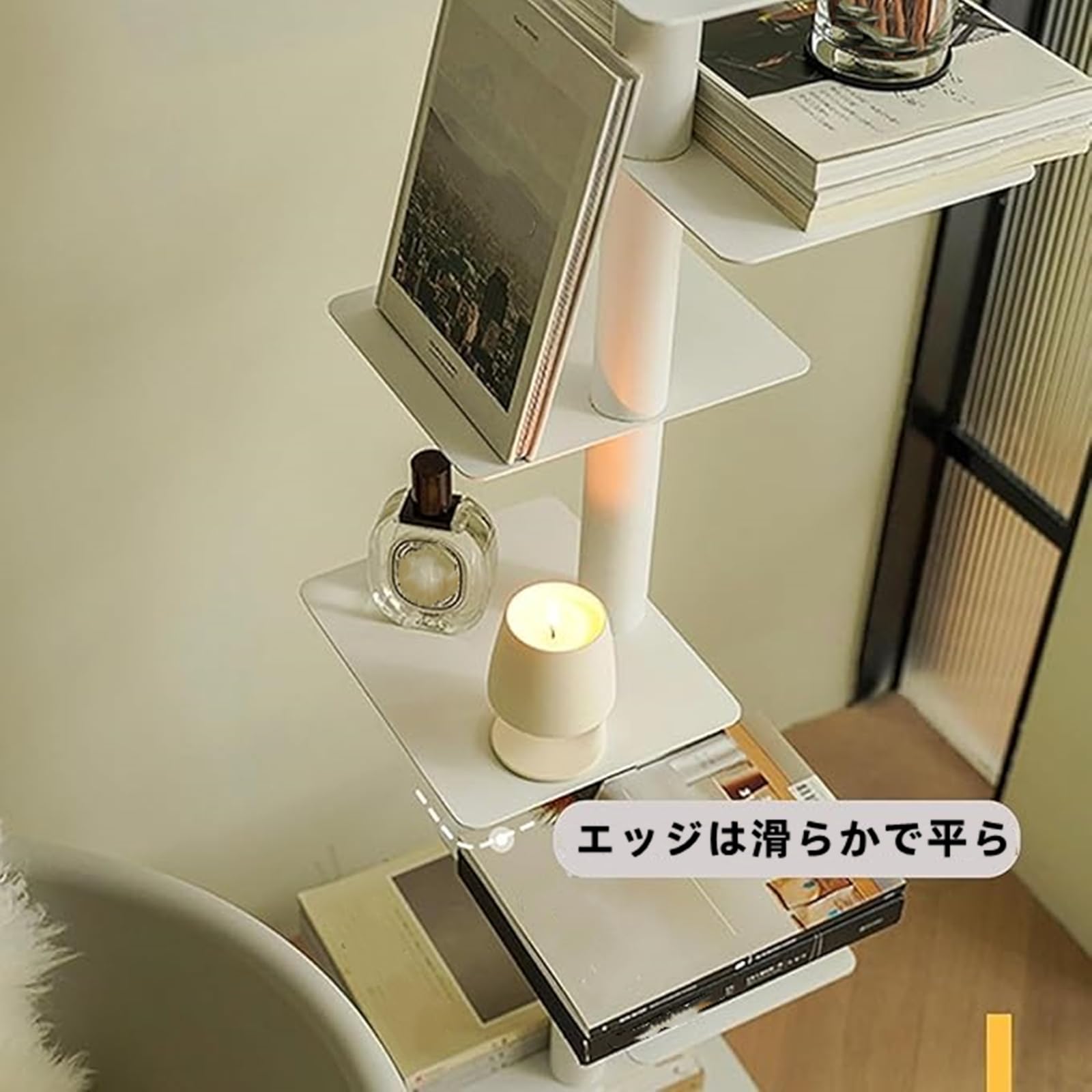 Amazon｜9層背表紙本棚、金属本棚、小スペースコーナー棚、垂直背表紙