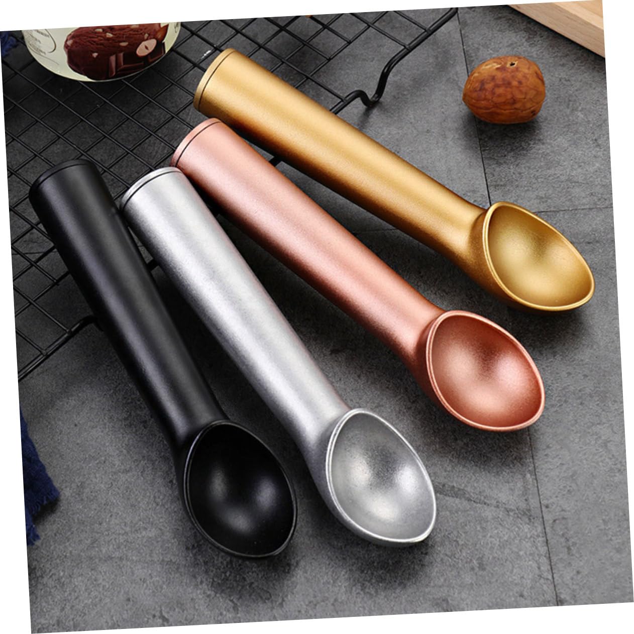 4pièces Cuillère à Glace Aluminium Antiadhésive Set De Cuillères Multifonctionnelles Pour Fruits Et Desserts Pratique Et Pour Et Déguster