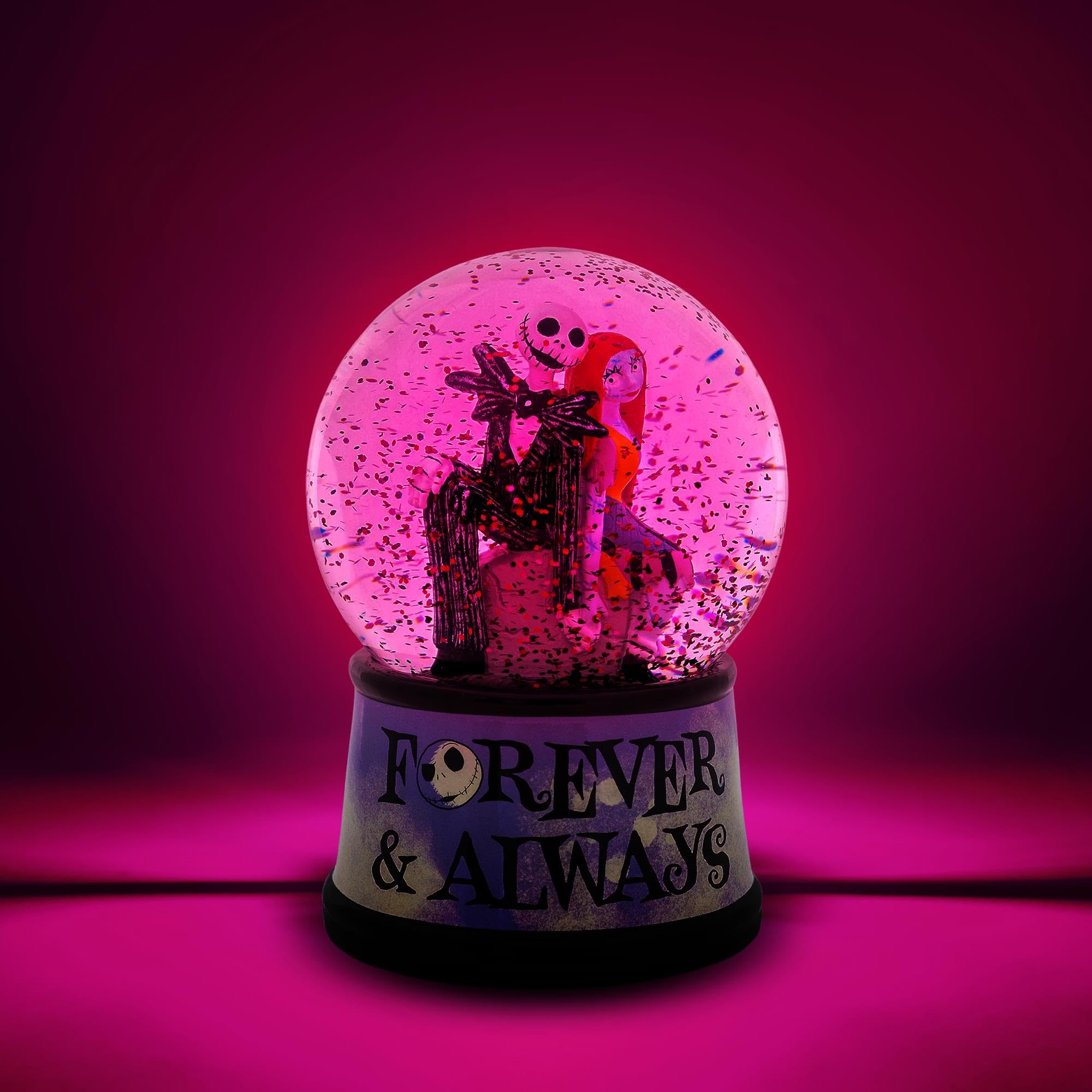 Boule à neige lumineuse Disney L'Étrange Noël de monsieur Jack « Forever & Always »