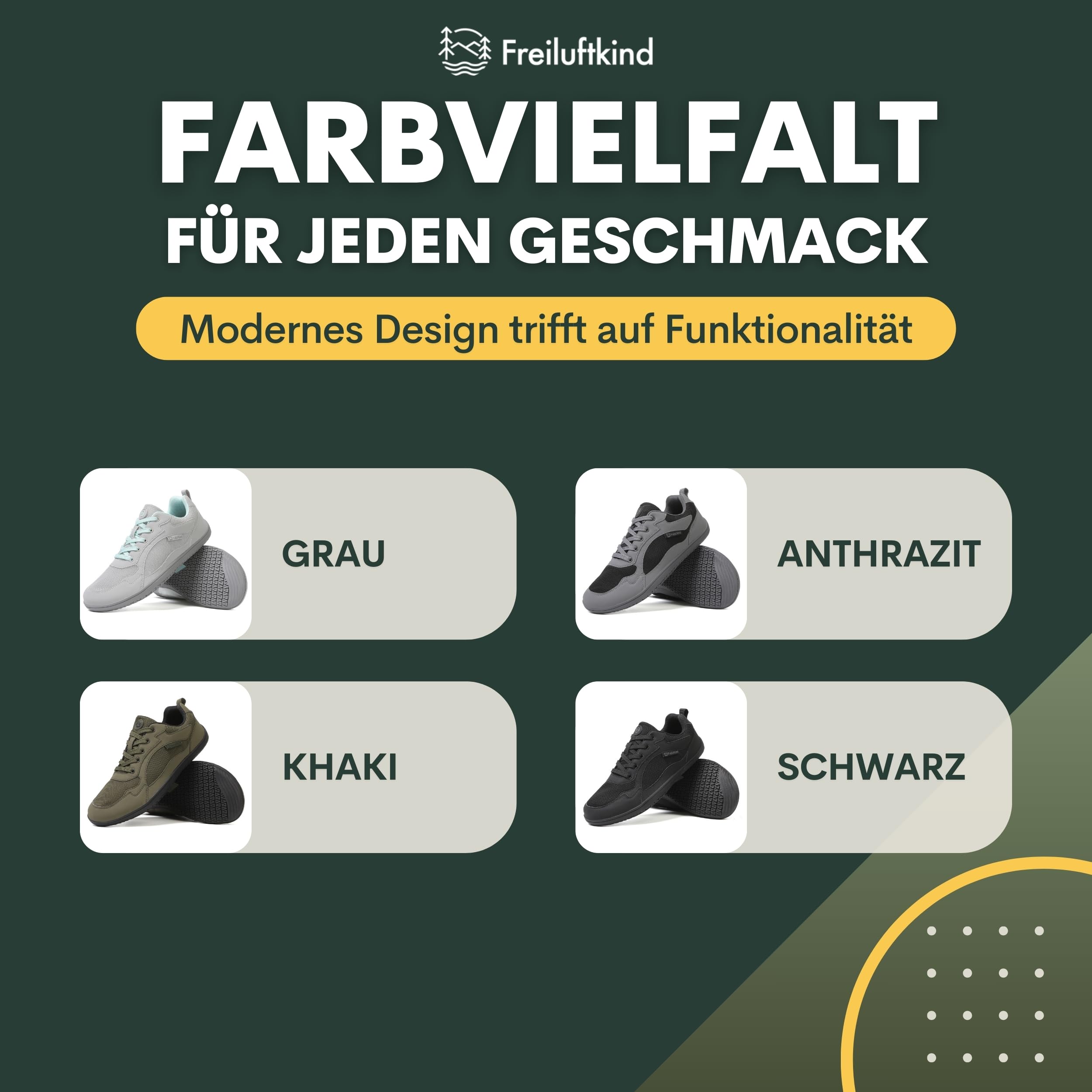 Freiluftkind Das Original Everest Sneaker Barfußschuhe – Der perfekte Barfußschuh für Dein Abenteuer – Barfuß Sneaker Damen – Barfuß Sneaker Herren