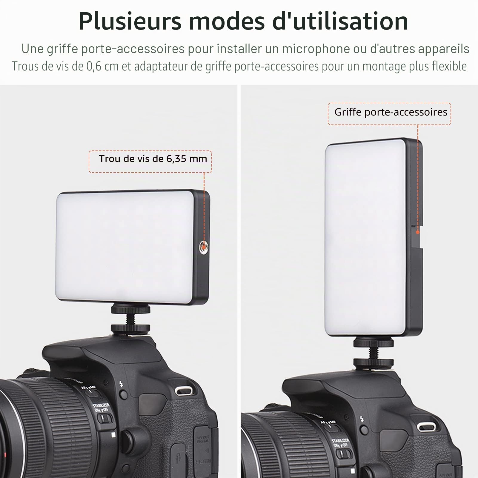 Andoer W140 Kit d'éclairage vidéo LED RVB, lumière de remplissage d'appareil photo LED pour photographie