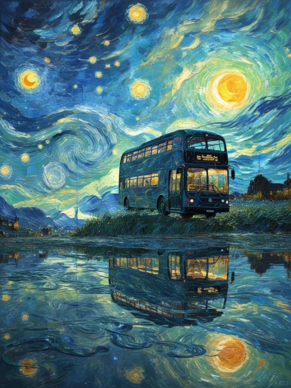 Henypt Cross Stitch Kit Starry Night Oil Painting Landscape DIY Needlepoint Set for Beginners The Elderly with Accessories Handmade DIY/Gifts 14CT 80x100cm