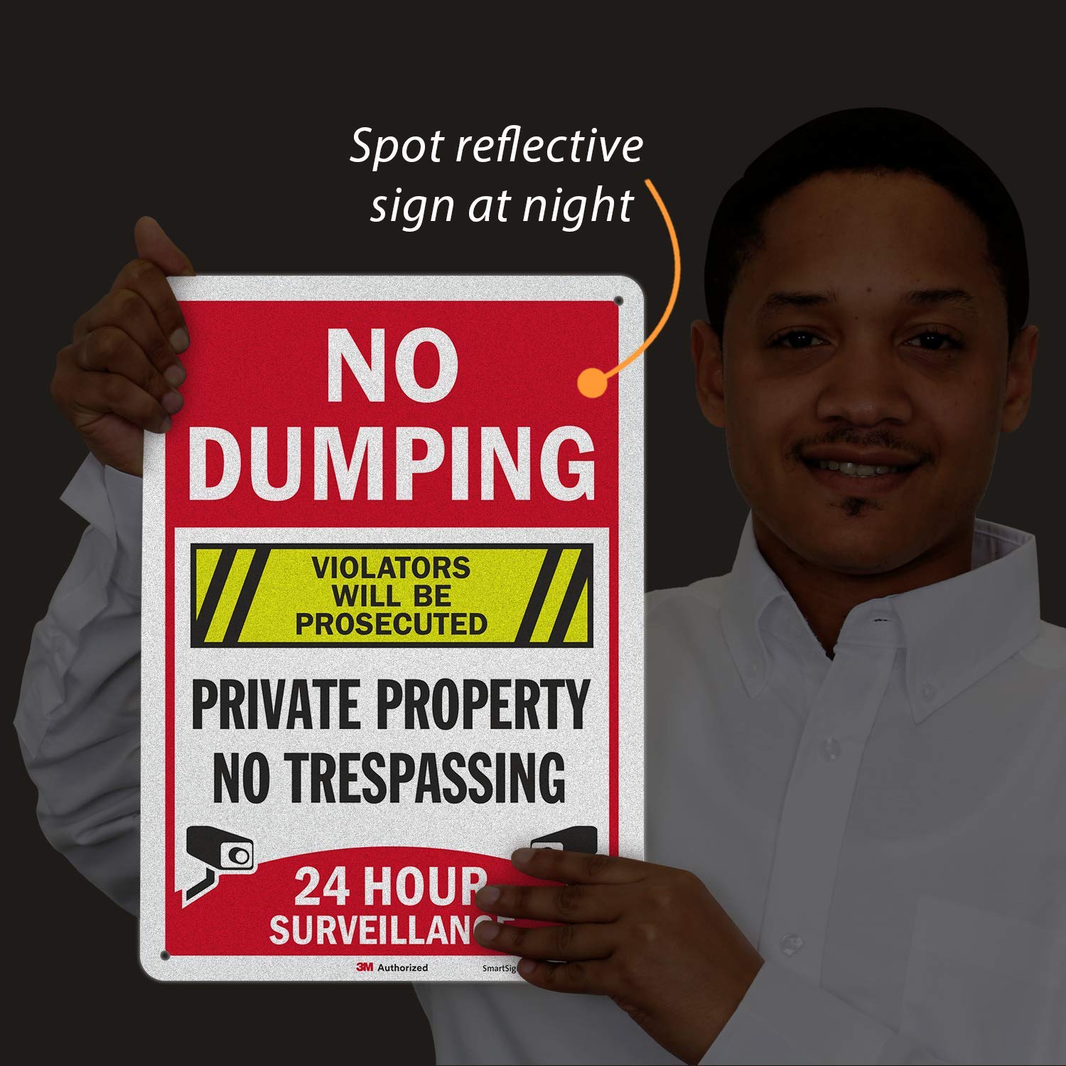 SmartSign “No Dumping, Private Property, No Trespassing, Violators Will Be Prosecuted” Sign - Image 2