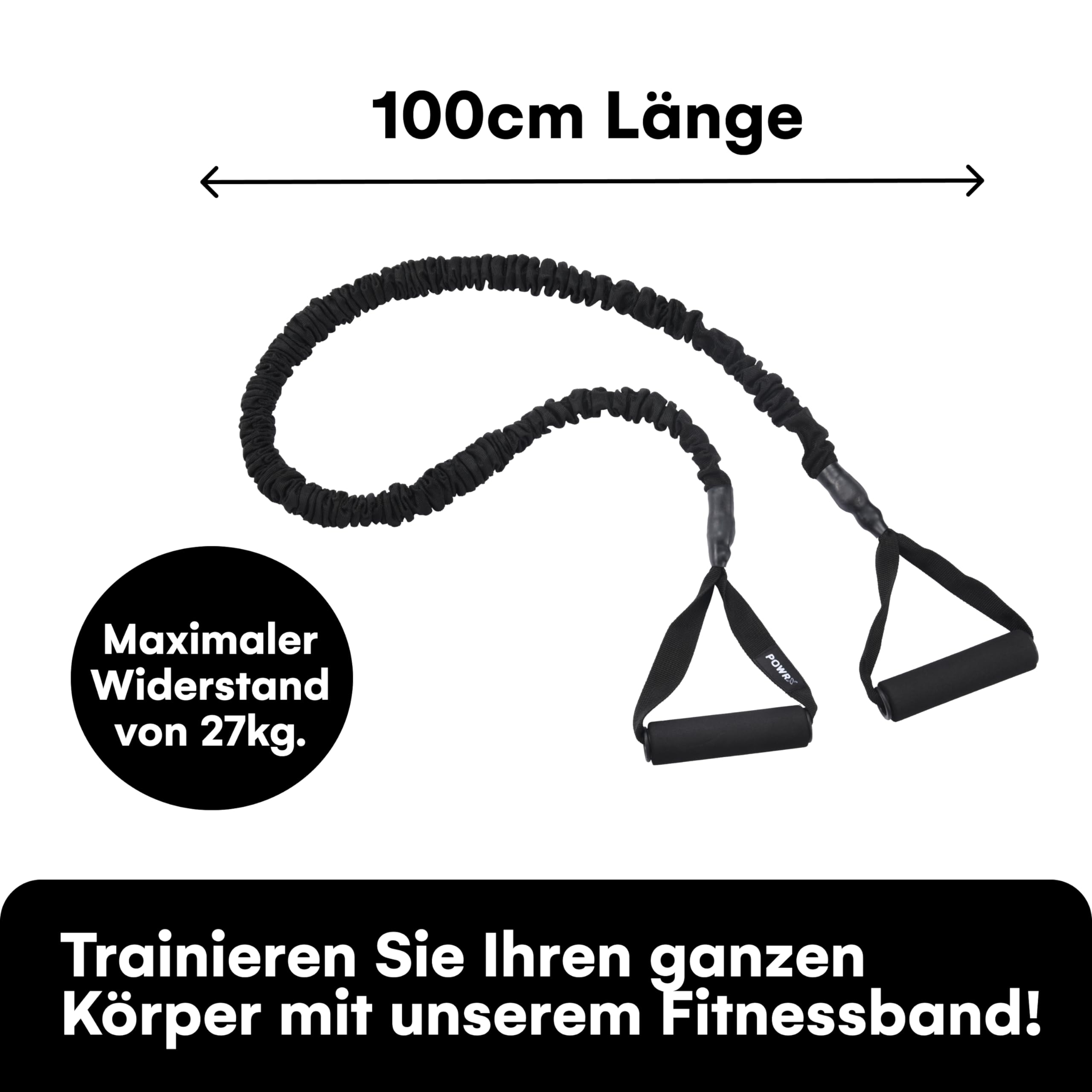 Bandes Résistance Élastique POWRX - Fitness, Pilates & Stretching | Sac De Transport Inclus
