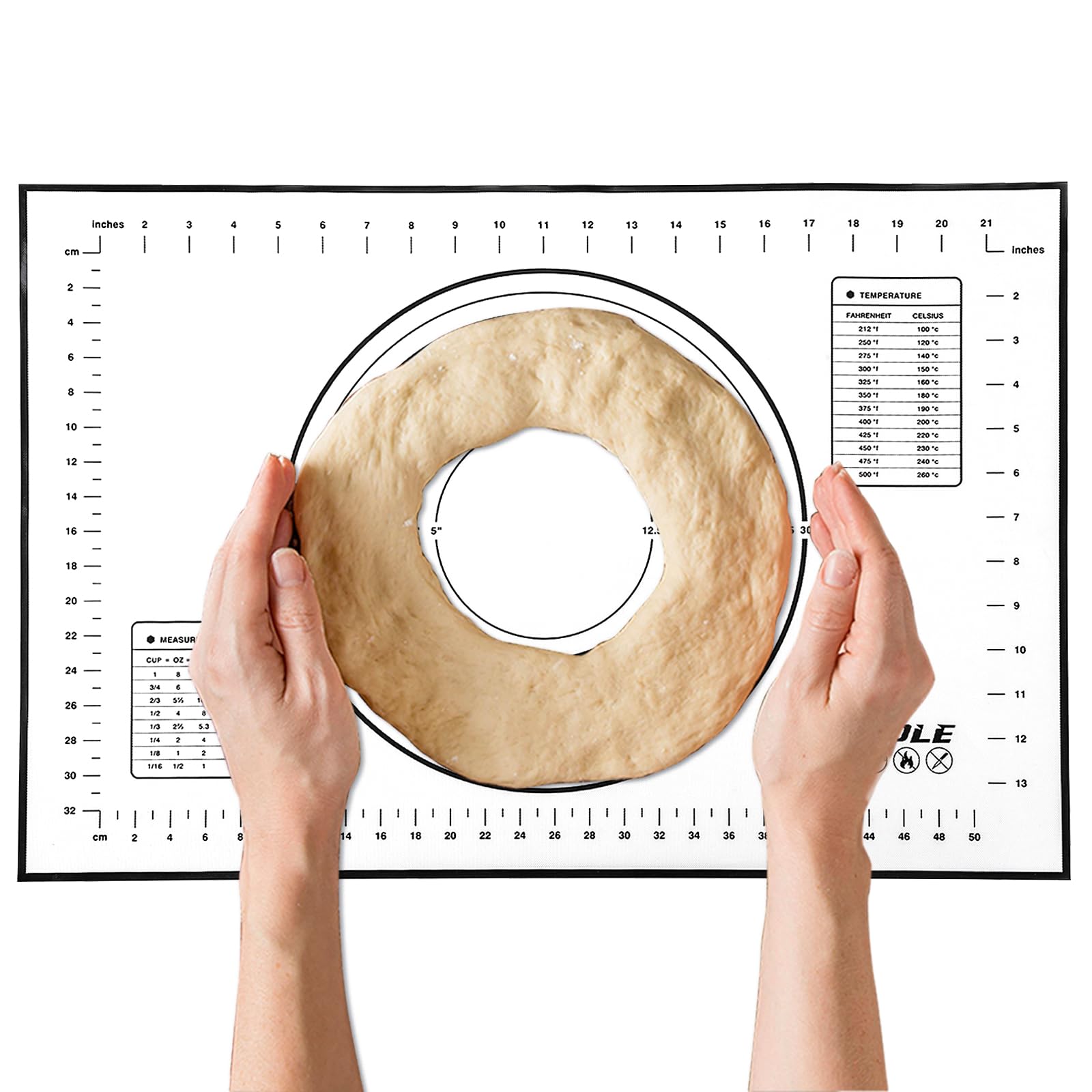 GWHOLE Non Stick Silicone Baking Mat with Measurement 40 x 60cm Large Dough Rolling Kneading Mat Non Slip Pastry Mat