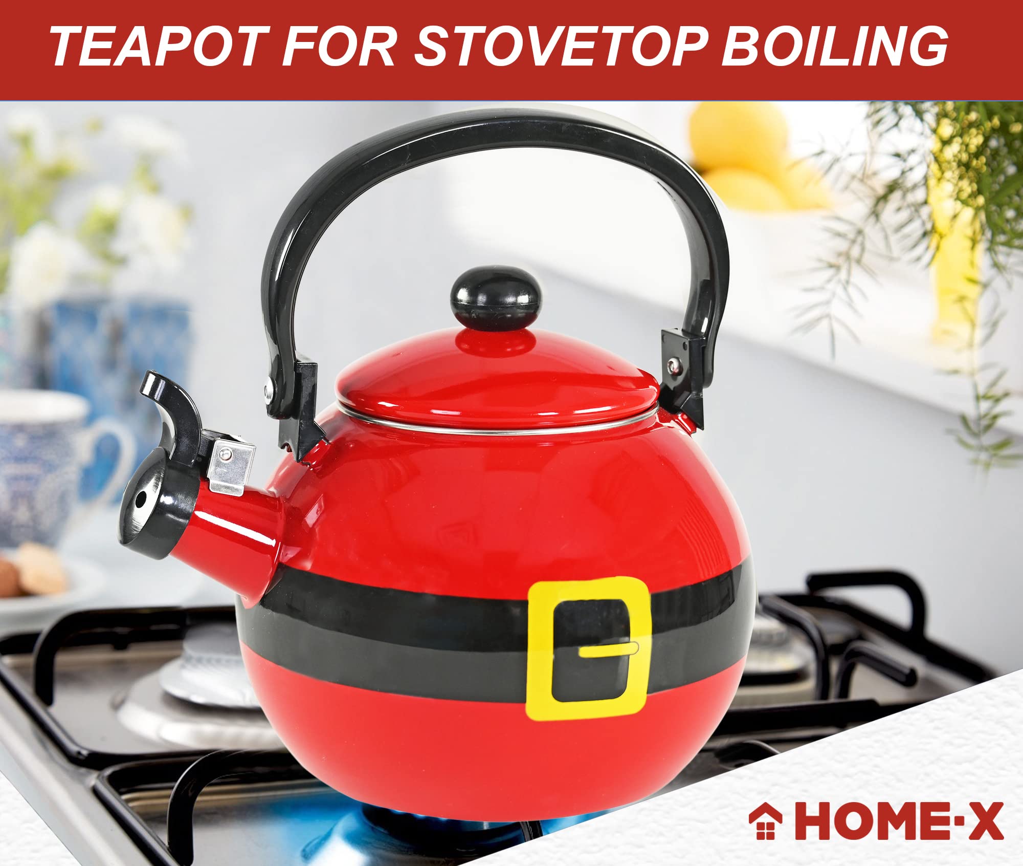 Santa Claus Whistling Tea Kettle - Holiday Tea Kettle -6