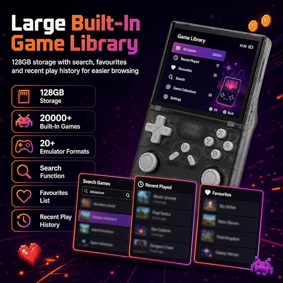Retro Games Console R40 Handheld Game Console 128GB 3.5 Inch IPS LCD Screen