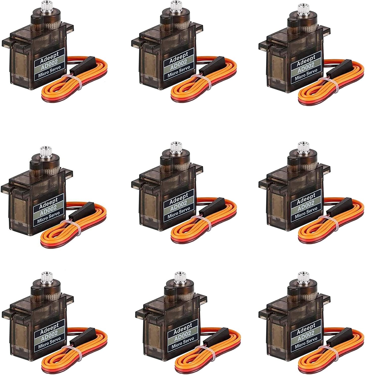 Servomoteur Arduino Kit 2 Micro Servomoteurs 9G HUAZIZ - Pour Robots, Arduino, RC, Angle 180°, 4 Servomoteur Arduino Kit 2 Micro Servomoteurs 9G HUAZIZ - Pour Robots, Arduino, RC, Angle 180°, 4