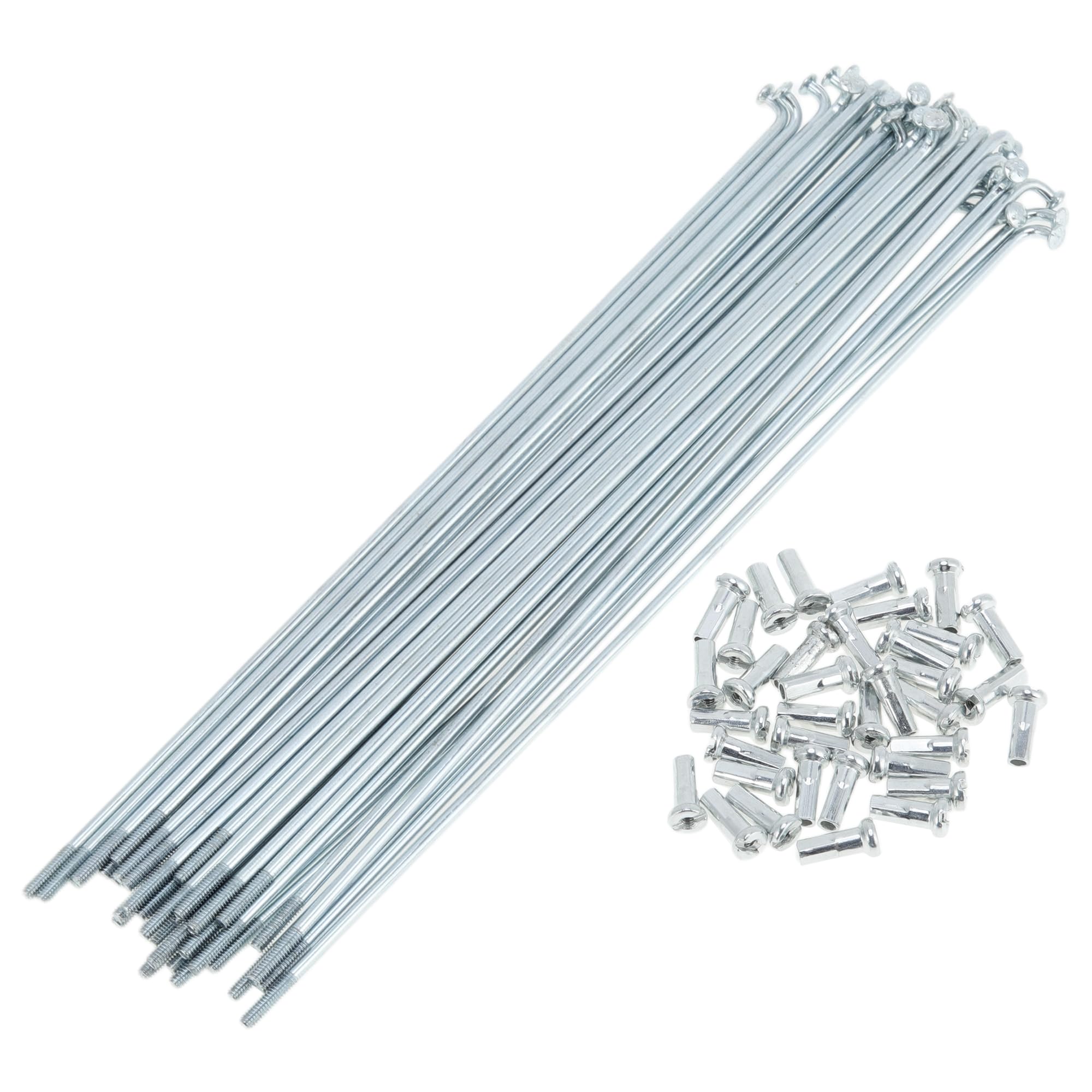 A ABSOPRO 36 Set 14G Bicycle Spokes 169mm Bike Wheel Spokes Galvanized Carbon Steel Silver Tone