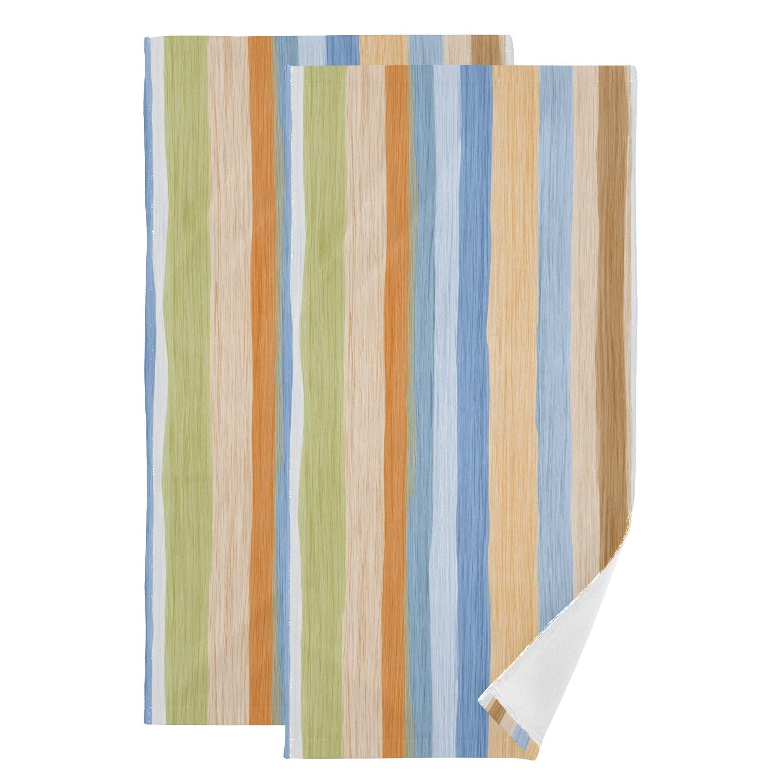Toallas de baño a rayas decorativas, paños de cocina de algodón suaves, 36 x 72 cm