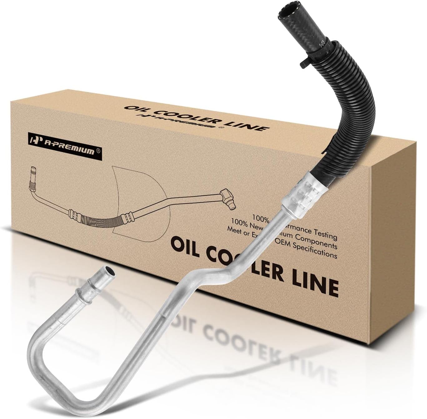 A-Premium Automatic Transmission Oil Cooler Line Hose Assembly Compatible with Ford F-250 Super Duty F-350 Super Duty 2005-2007, Excursion 2005